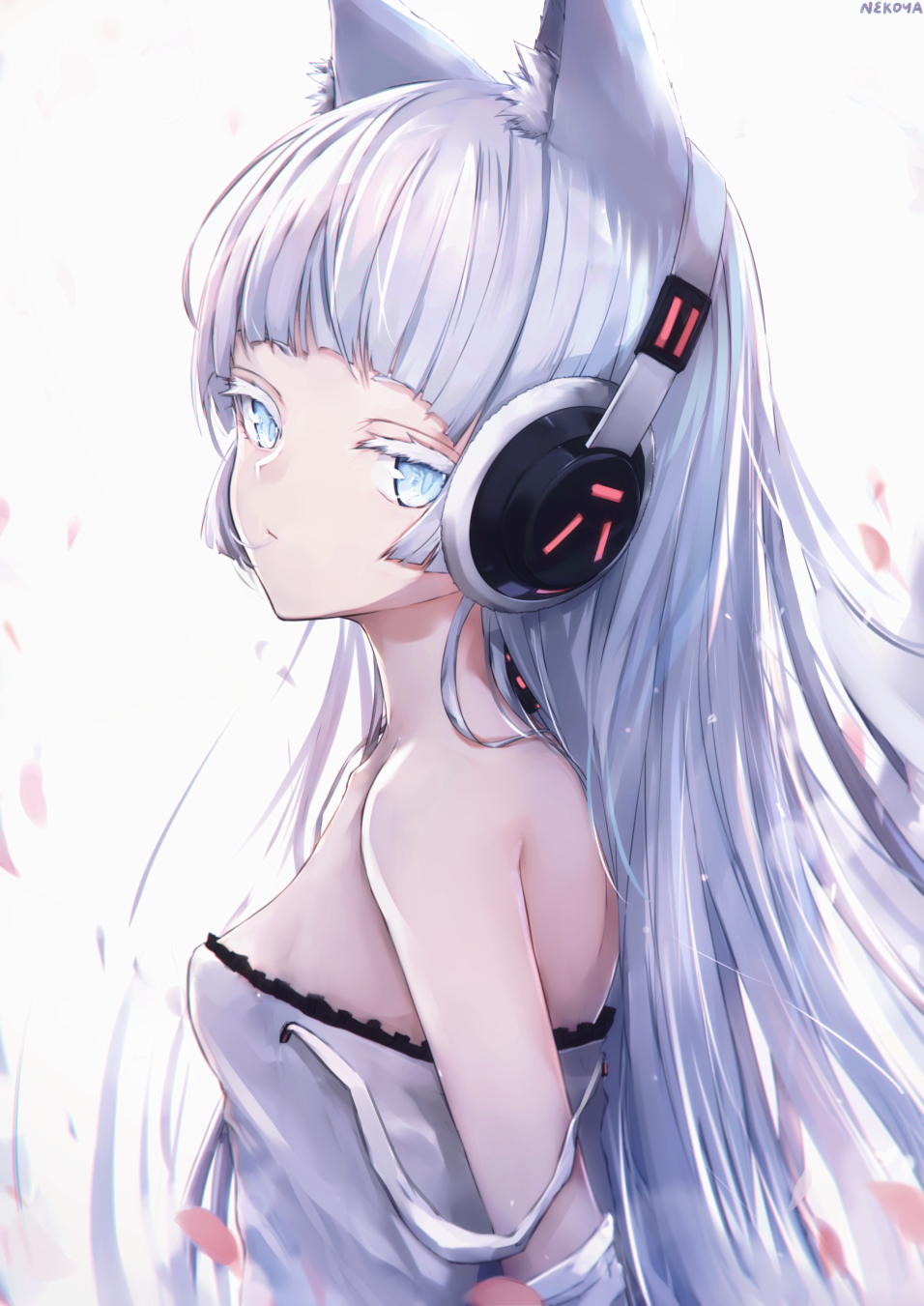 AWP from Girls Frontline with silver hair and headphones HD Phone Wallpaper