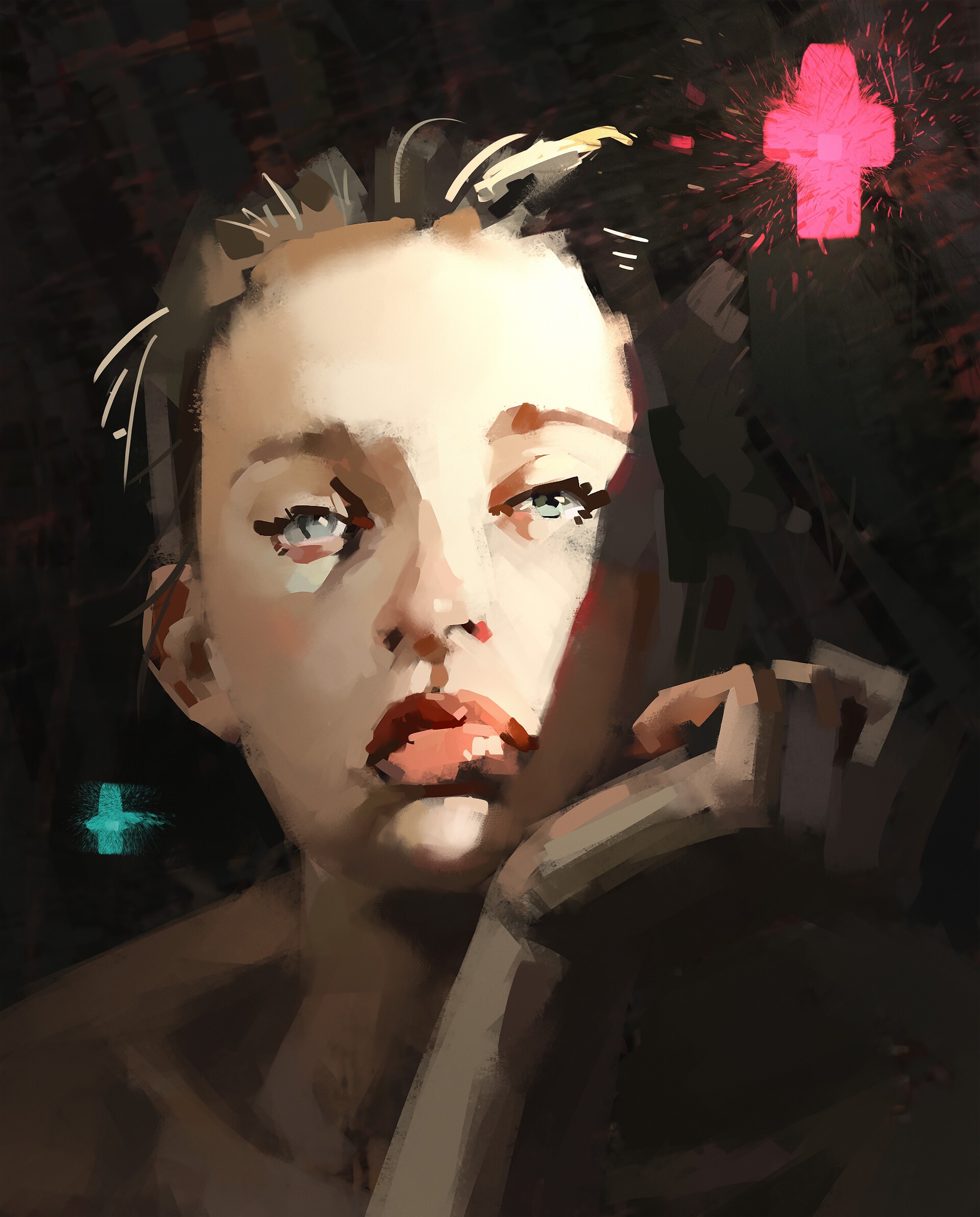 Digital painting of a woman's portrait HD Phone Wallpaper