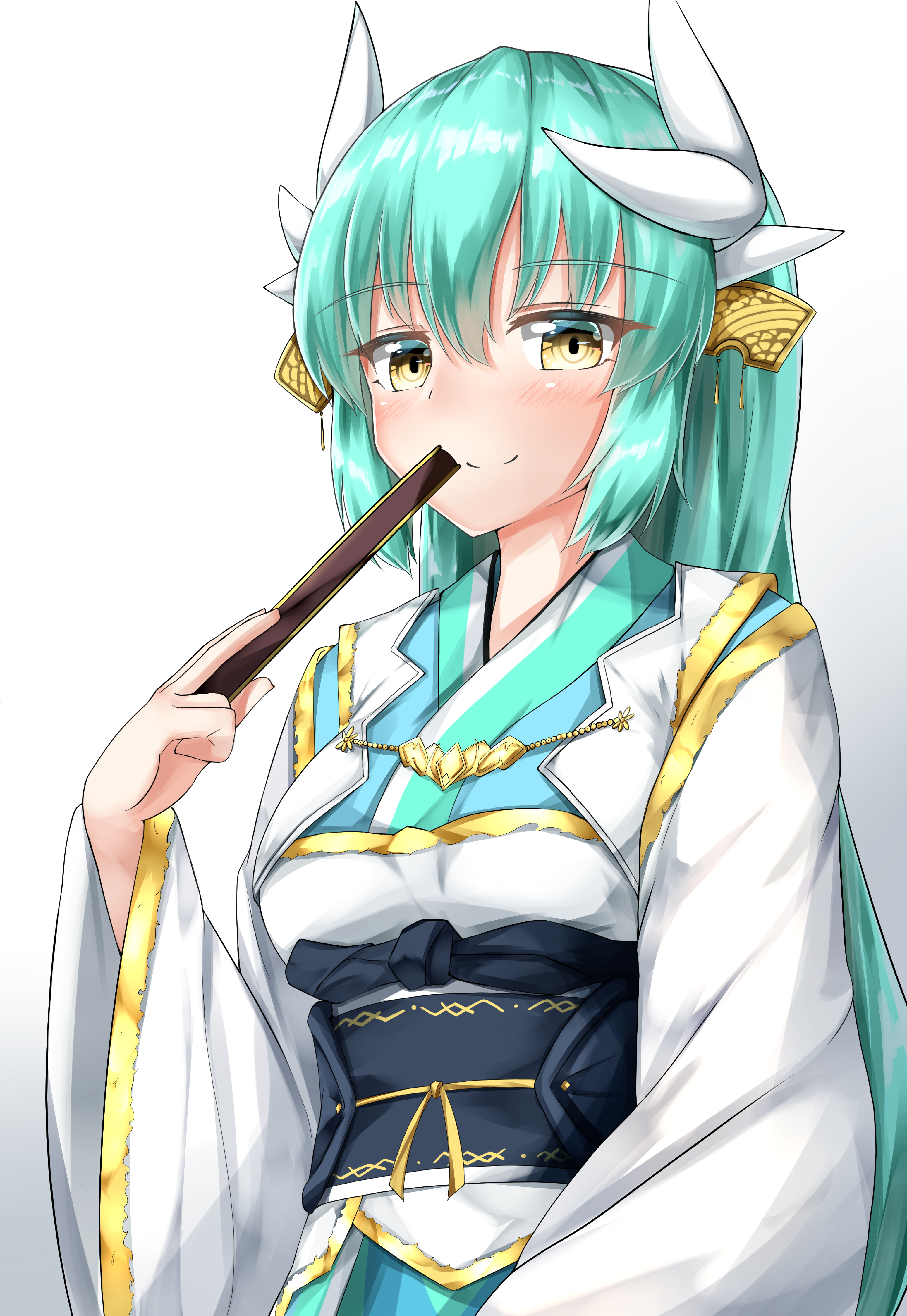 Kiyohime from Fate/Grand Order eating a chocolate stick HD Phone Wallpaper
