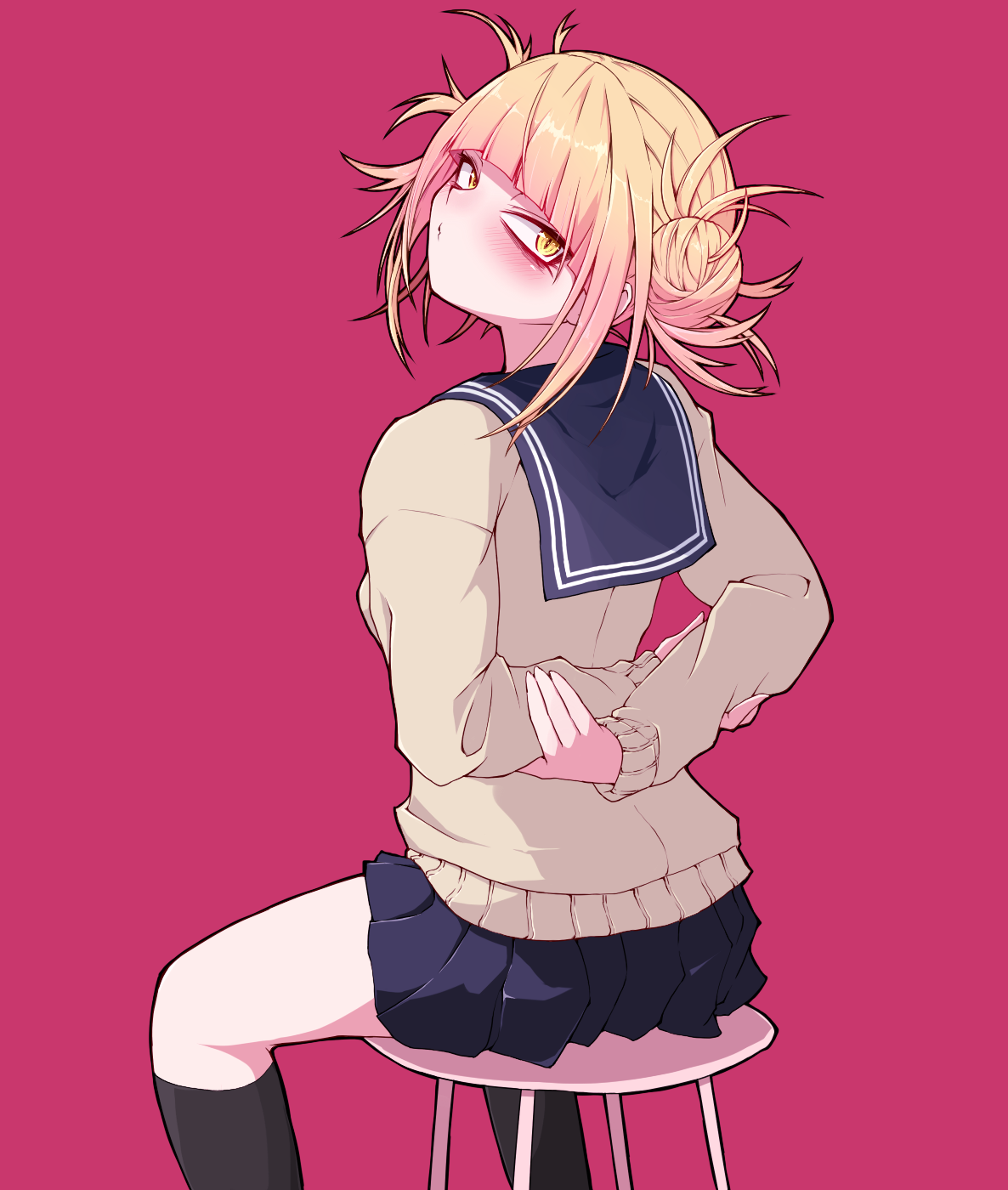 Himiko Toga in School Uniform Digital Art HD Phone Wallpaper
