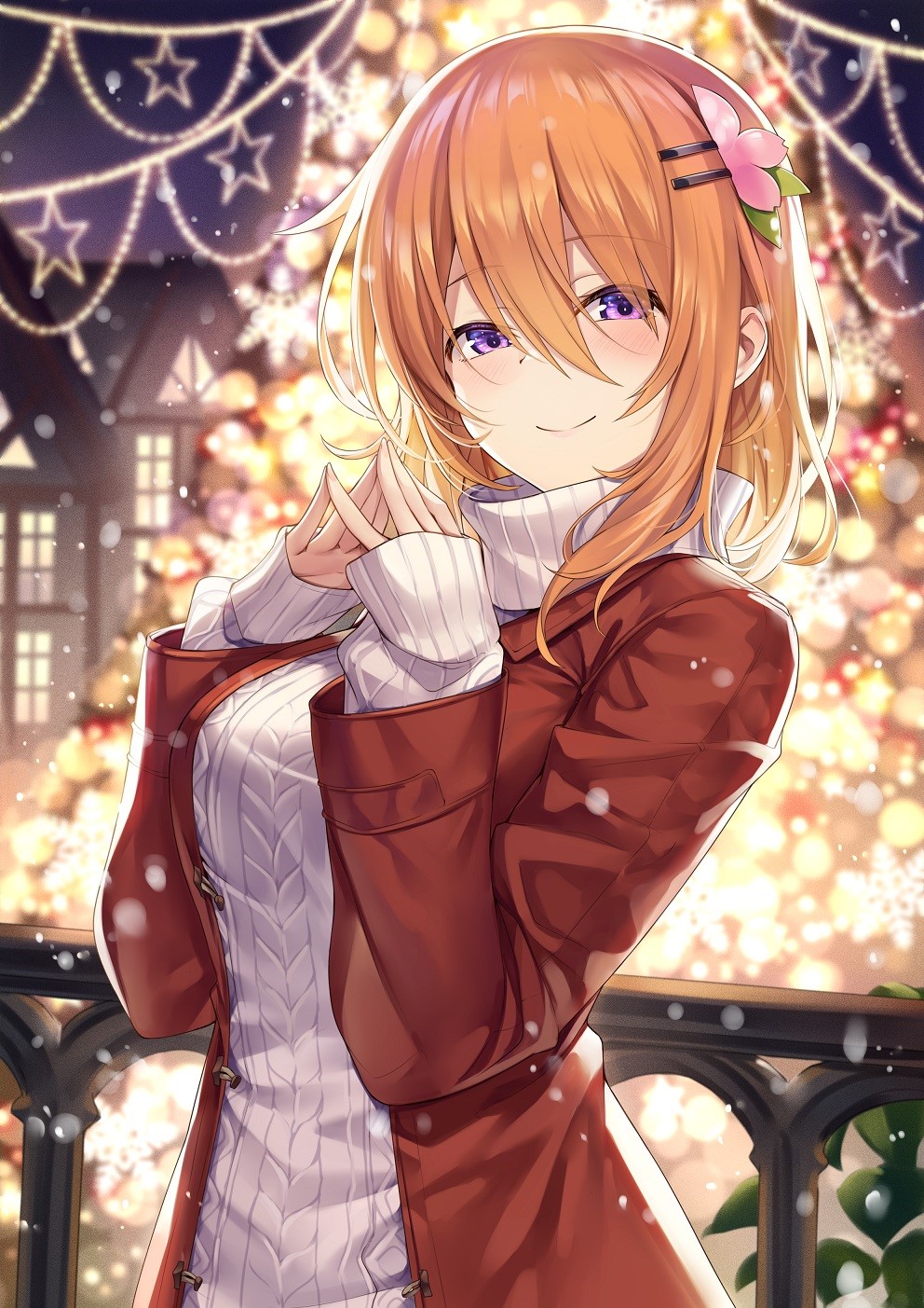 Hoto Kokoa from Gochuumon wa Usagi Desu ka? in Christmas setting HD Phone Wallpaper