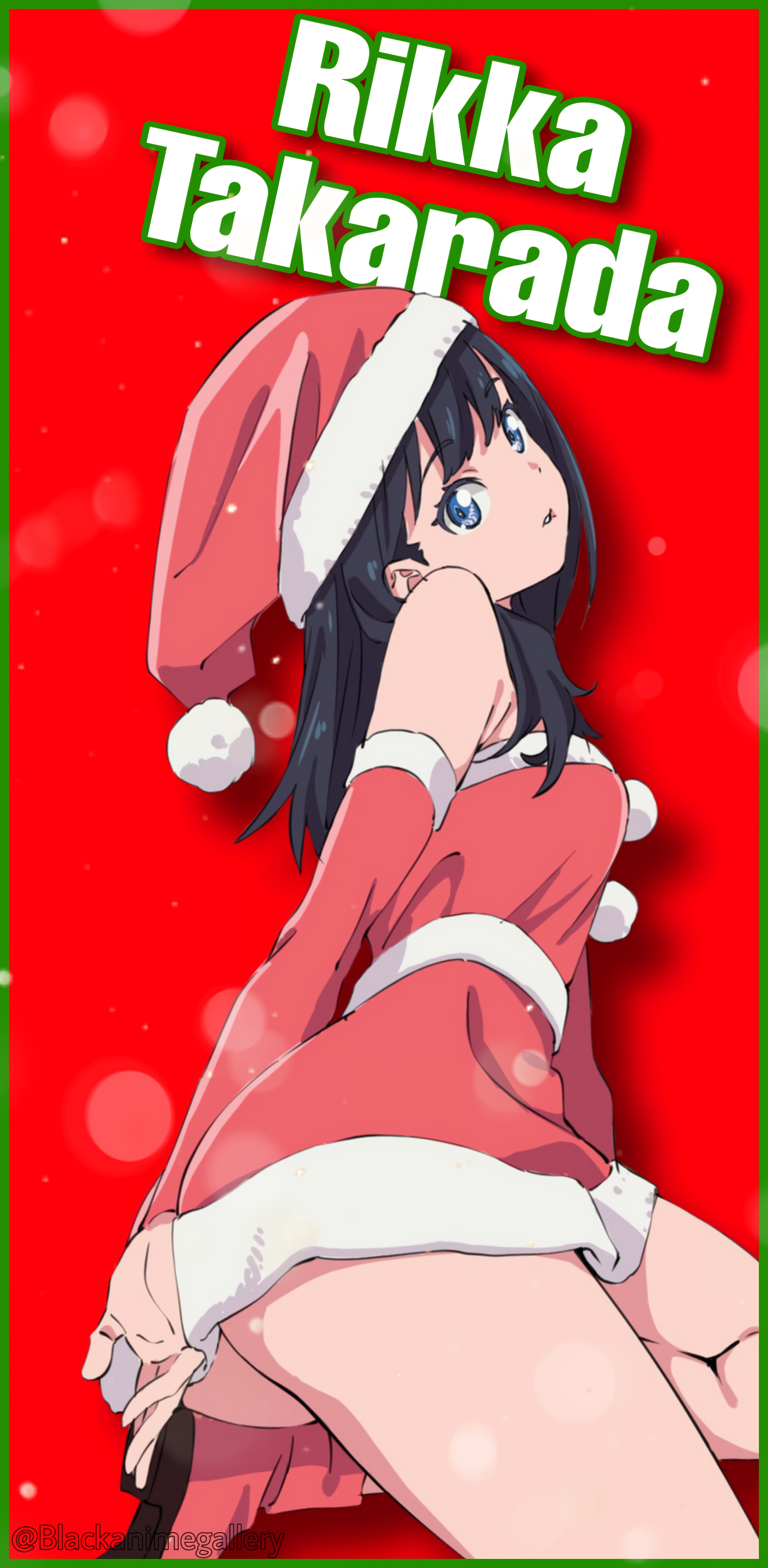 Rikka Takarada from SSSS.GRIDMAN in Santa Outfit HD Phone Wallpaper