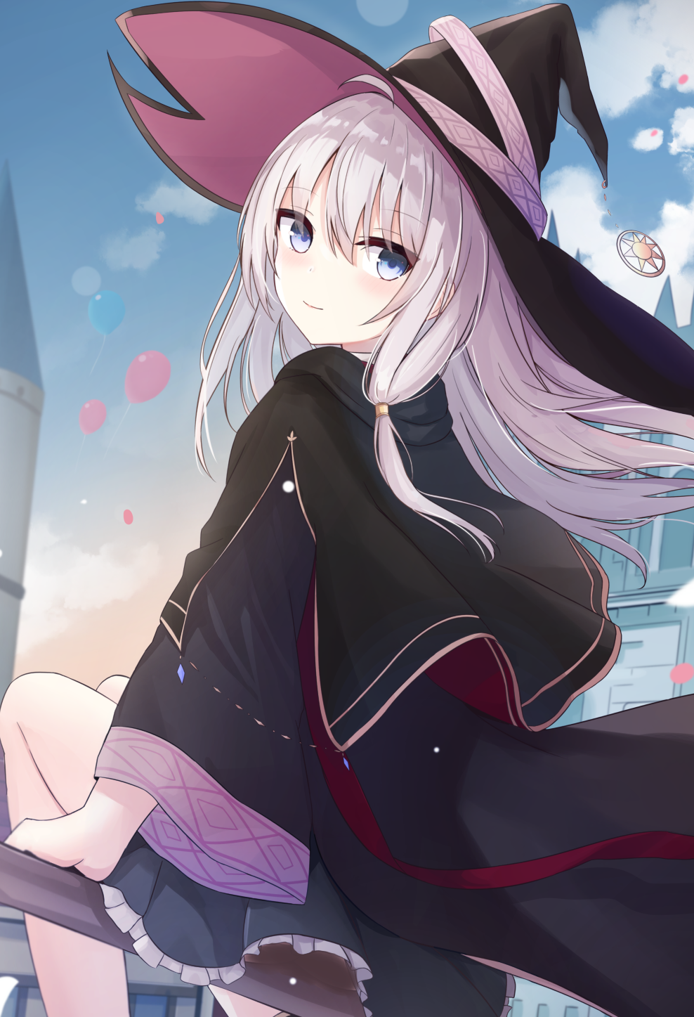 Elaina from Majo no Tabitabi wearing a witch hat HD Phone Wallpaper