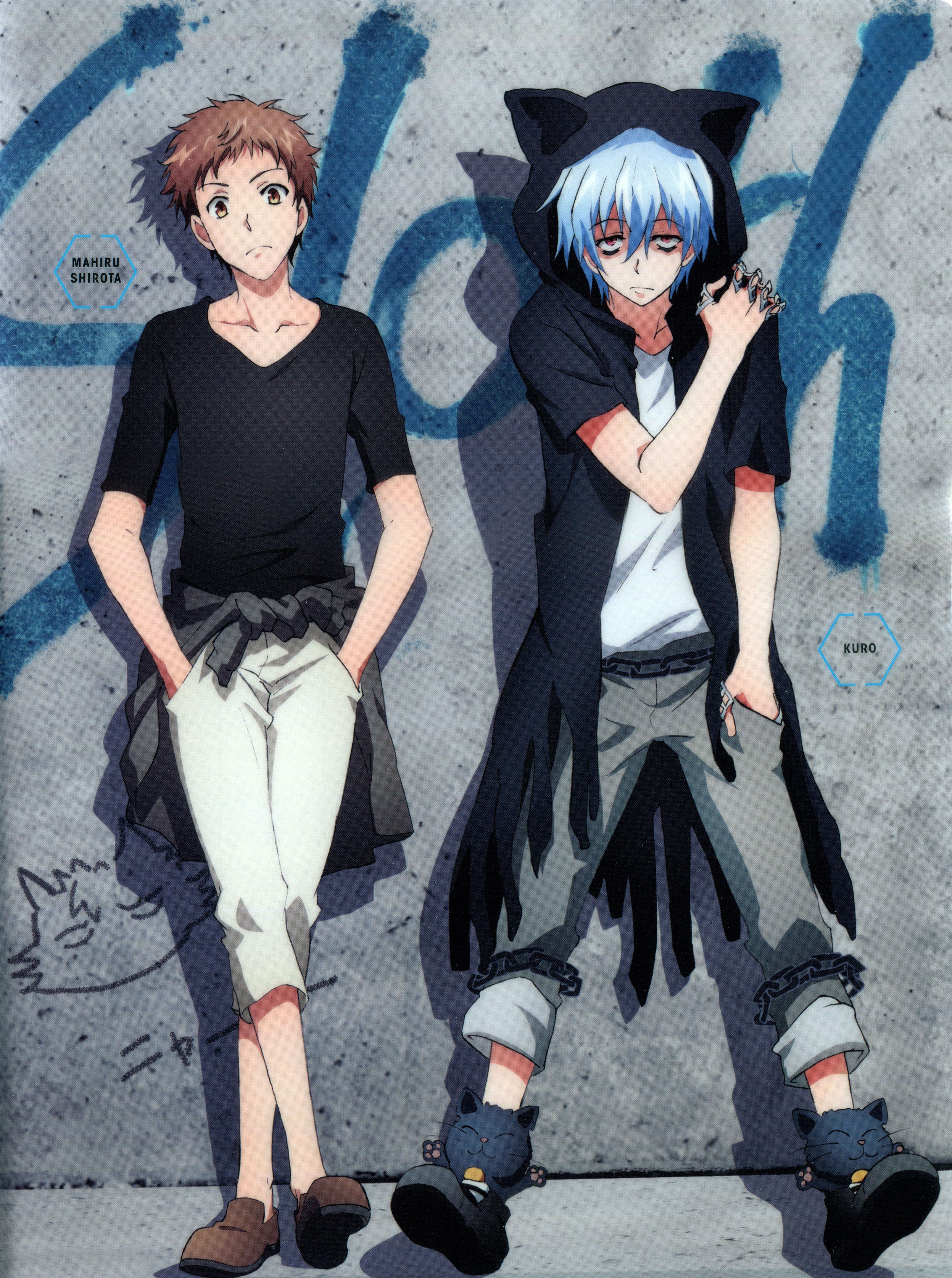 Mahiru Shirota and Kuro from Servamp HD Phone Wallpaper