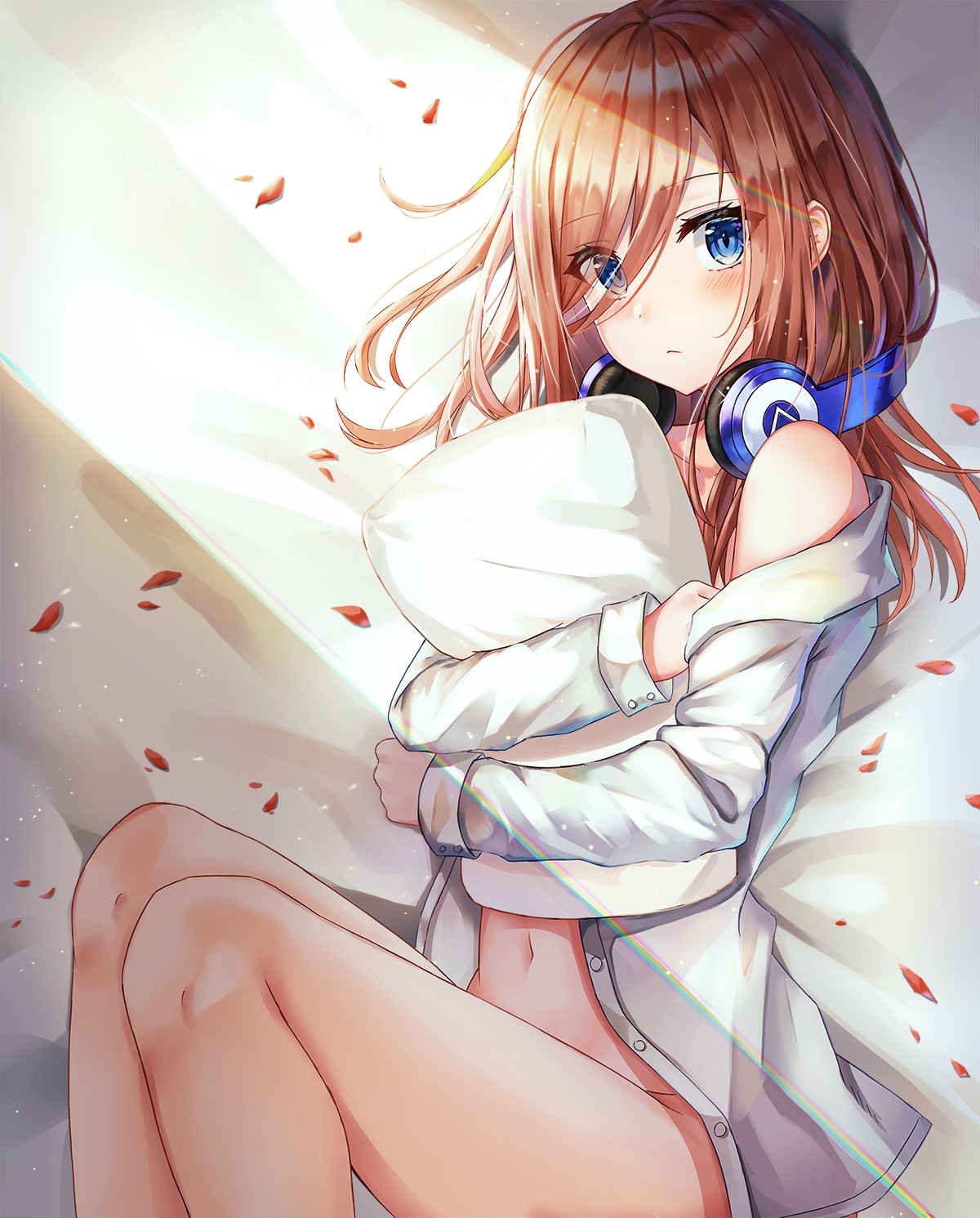 Miku Nakano from The Quintessential Quintuplets with Headphones HD Phone Wallpaper