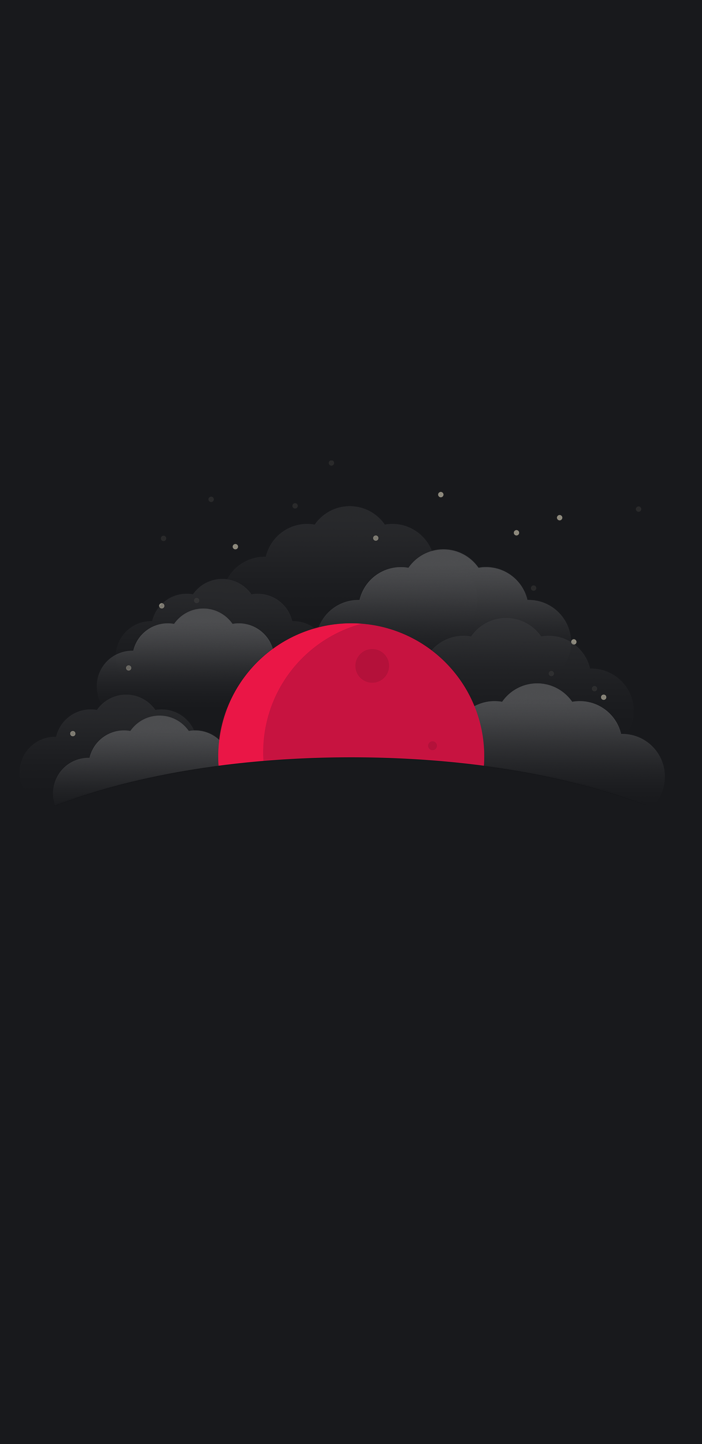 Red moon behind dark clouds HD Phone Wallpaper