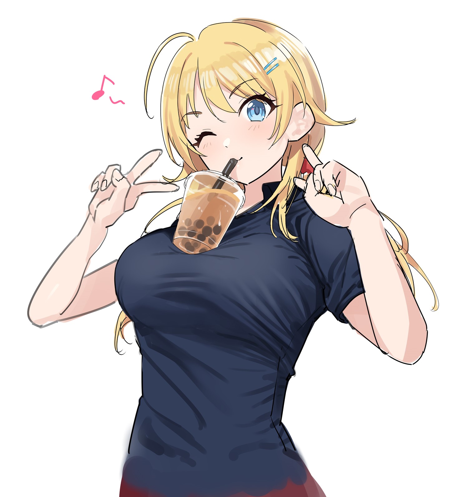 Hachimiya Meguru with Bubble Tea HD Phone Wallpaper