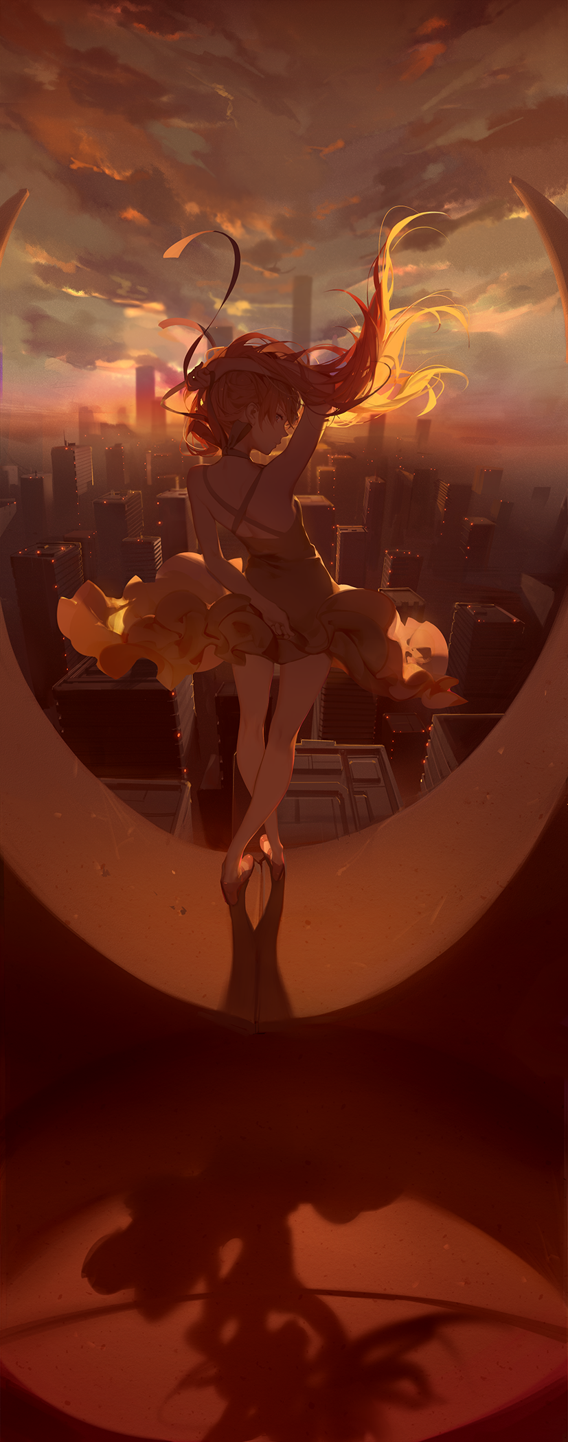 Asuka Langley Soryu from Neon Genesis Evangelion at sunset HD Phone Wallpaper