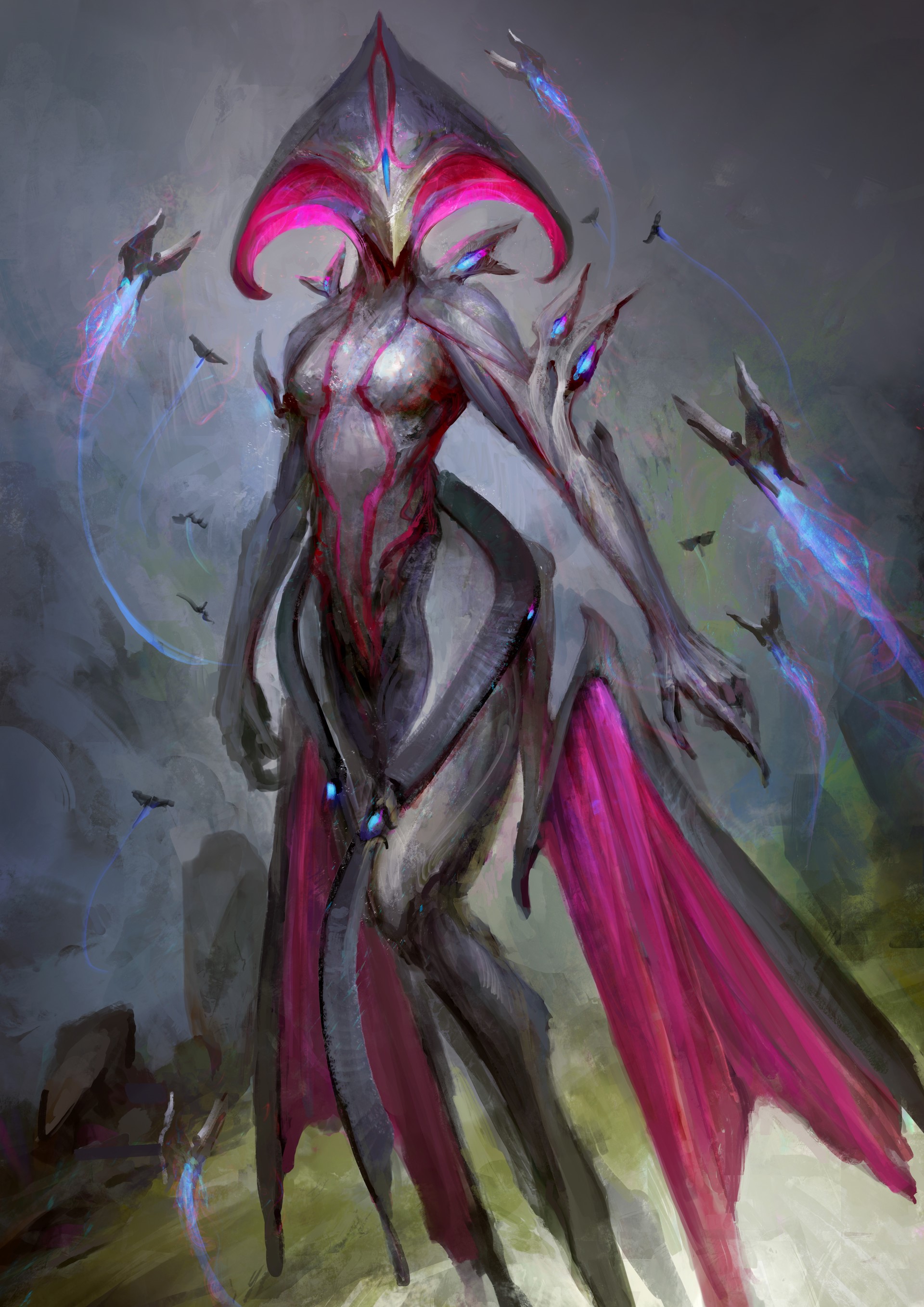 Fantasy art of a female alien warrior HD Phone Wallpaper