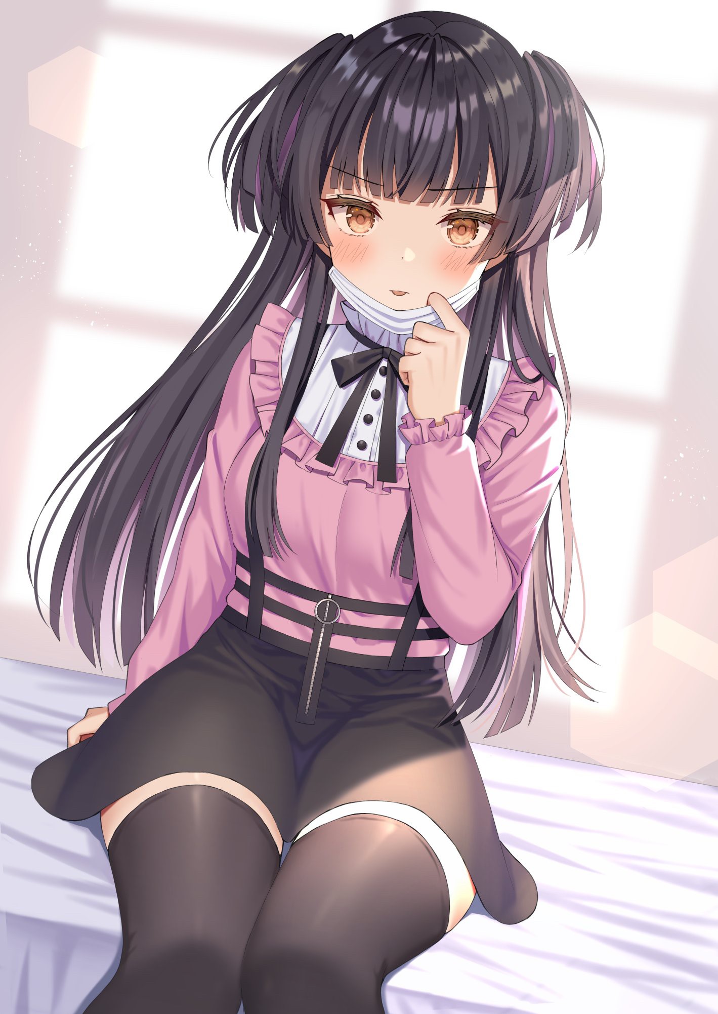 Izumo Neru anime girl with dark hair and brown eyes HD Phone Wallpaper