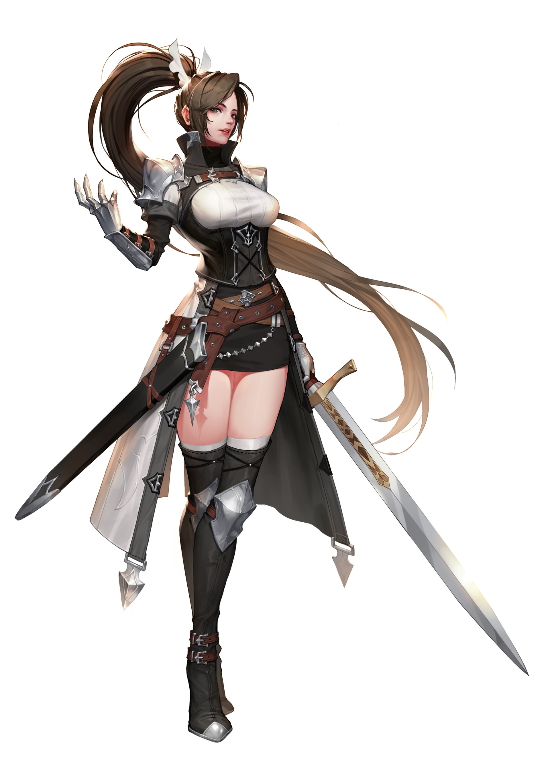 Warrior woman with sword and armor HD Phone Wallpaper