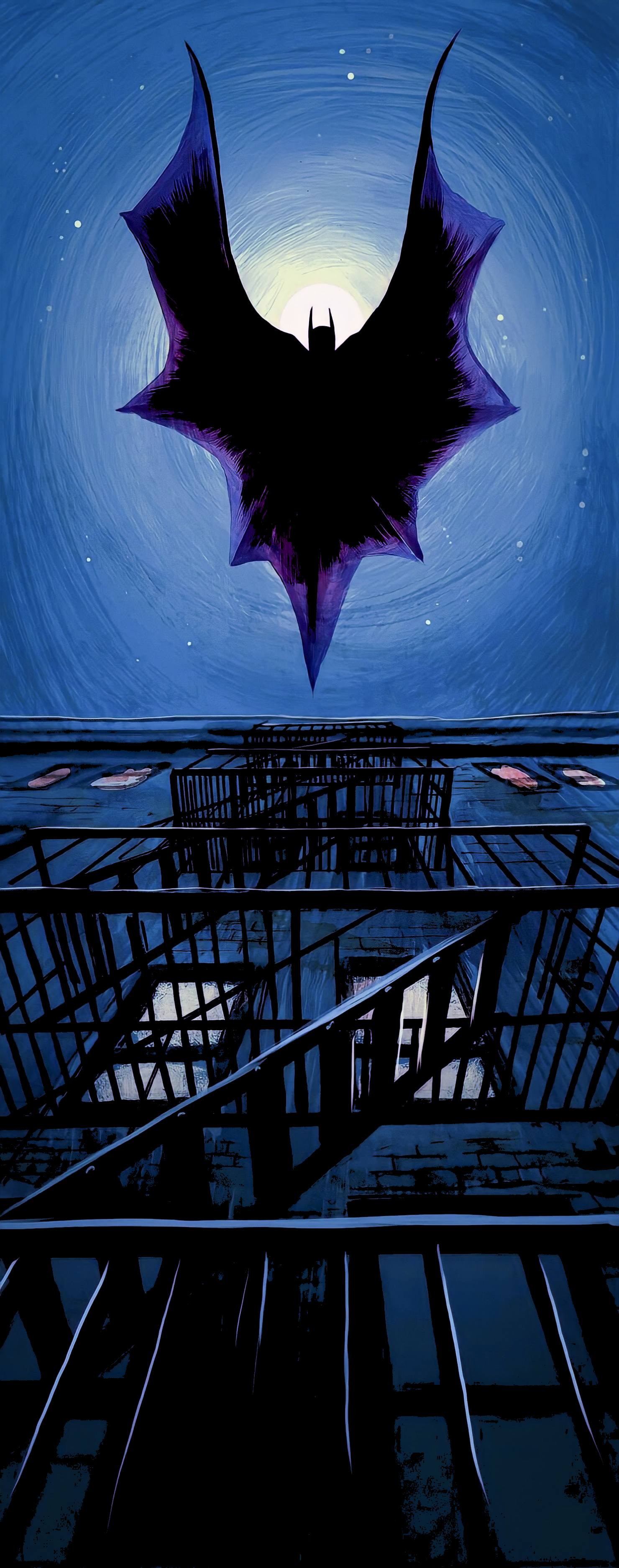 Batman against the moon HD Phone Wallpaper