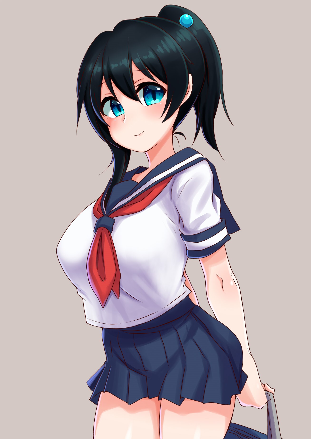 Anime girl in school uniform HD Phone Wallpaper
