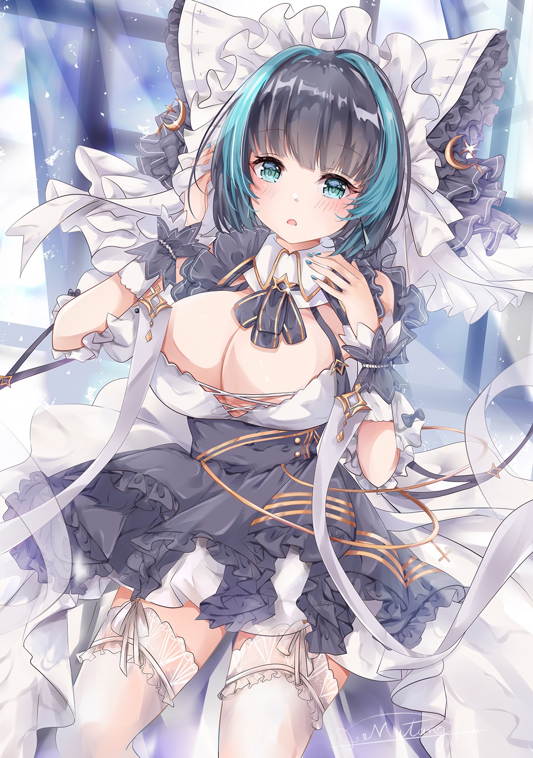 Cheshire from Azur Lane in a maid outfit HD Phone Wallpaper