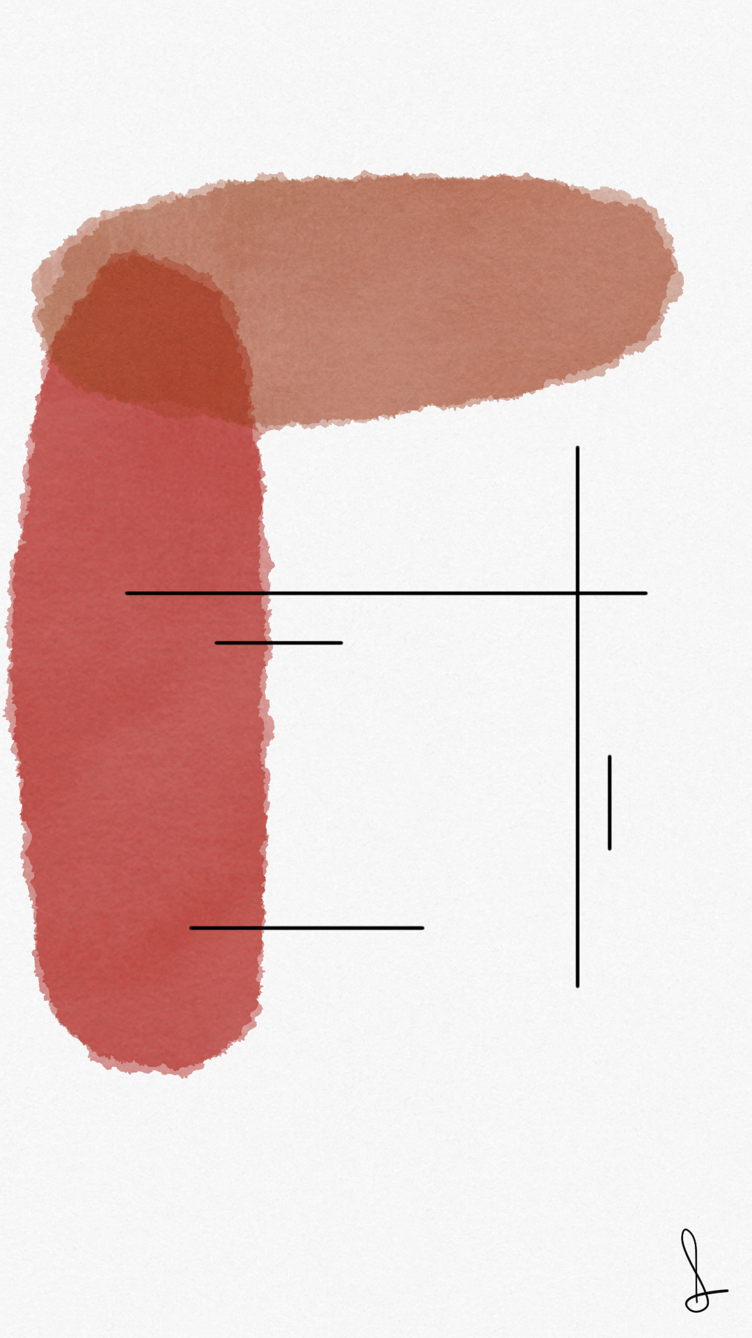 Abstract watercolor shapes with geometric lines HD Phone Wallpaper