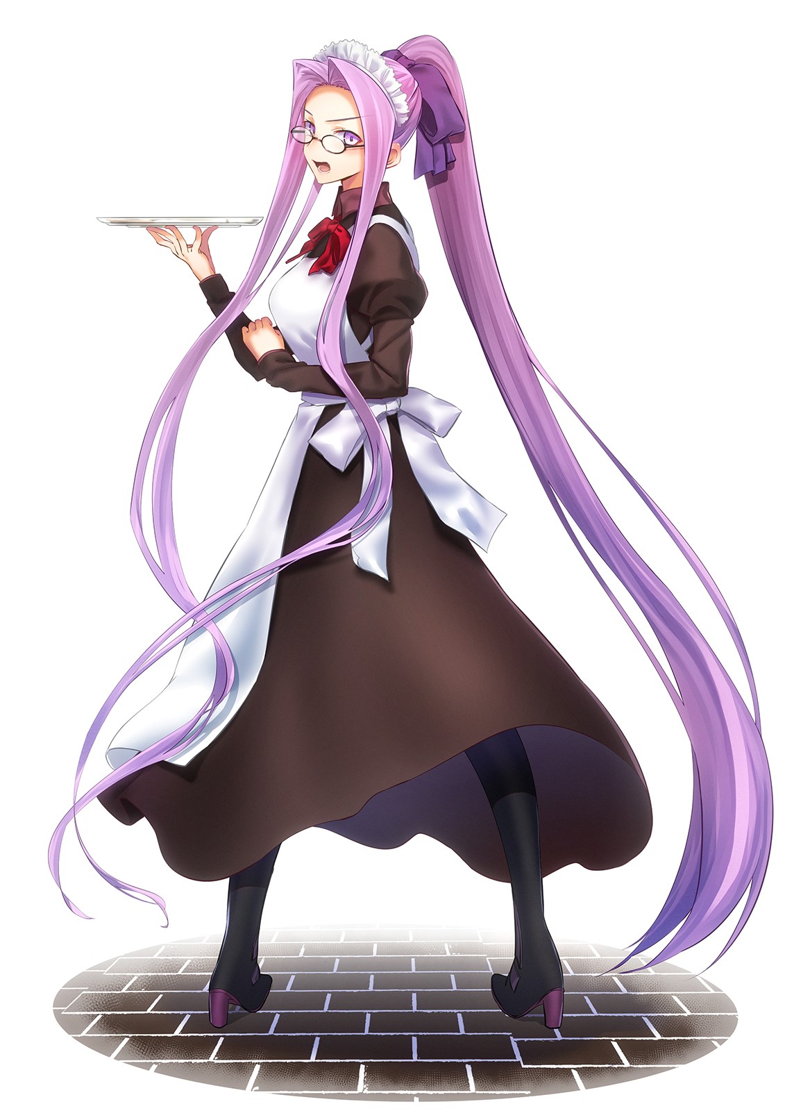 Rider from Fate/Stay Night in a maid outfit HD Phone Wallpaper