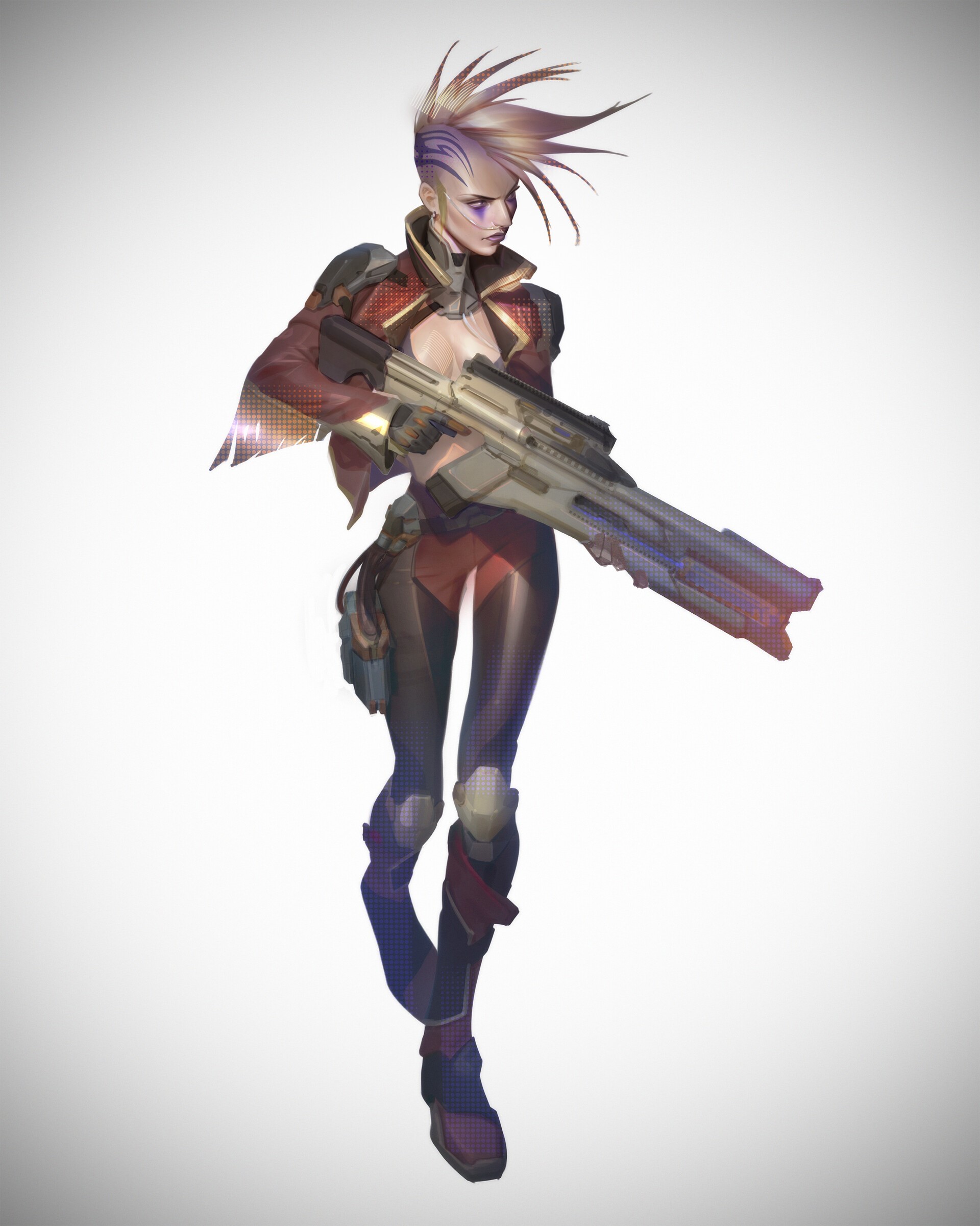 Science fiction woman with a rifle HD Phone Wallpaper