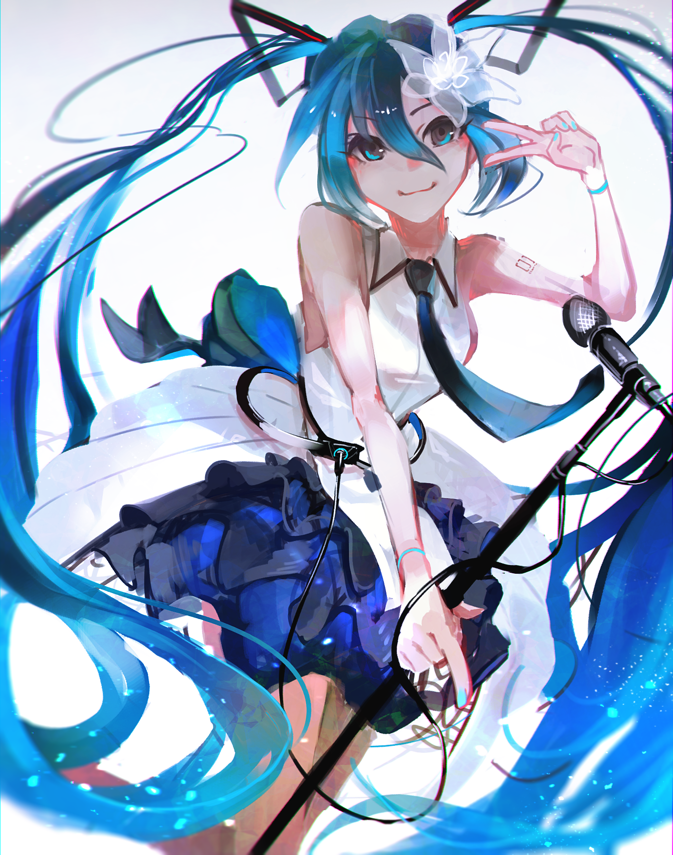 Hatsune Miku from Vocaloid singing HD Phone Wallpaper