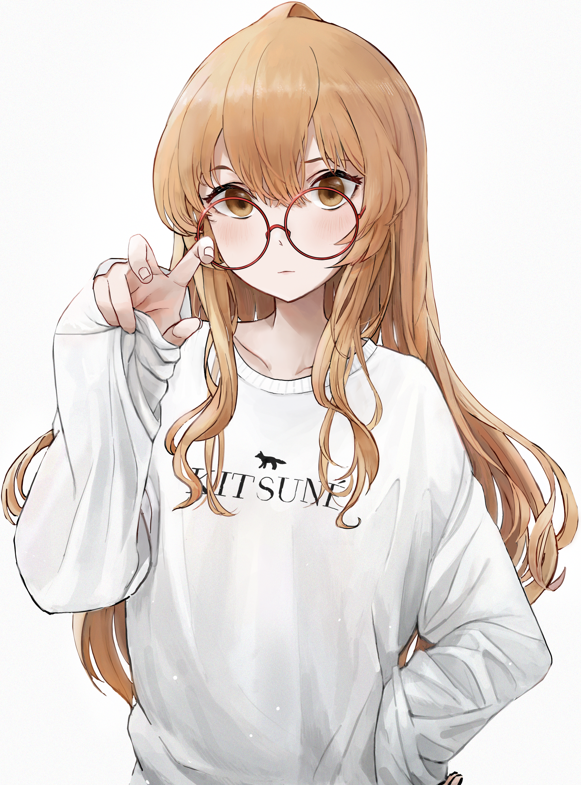 Aisaka Taiga from Toradora! wearing glasses and a white sweater HD Phone Wallpaper