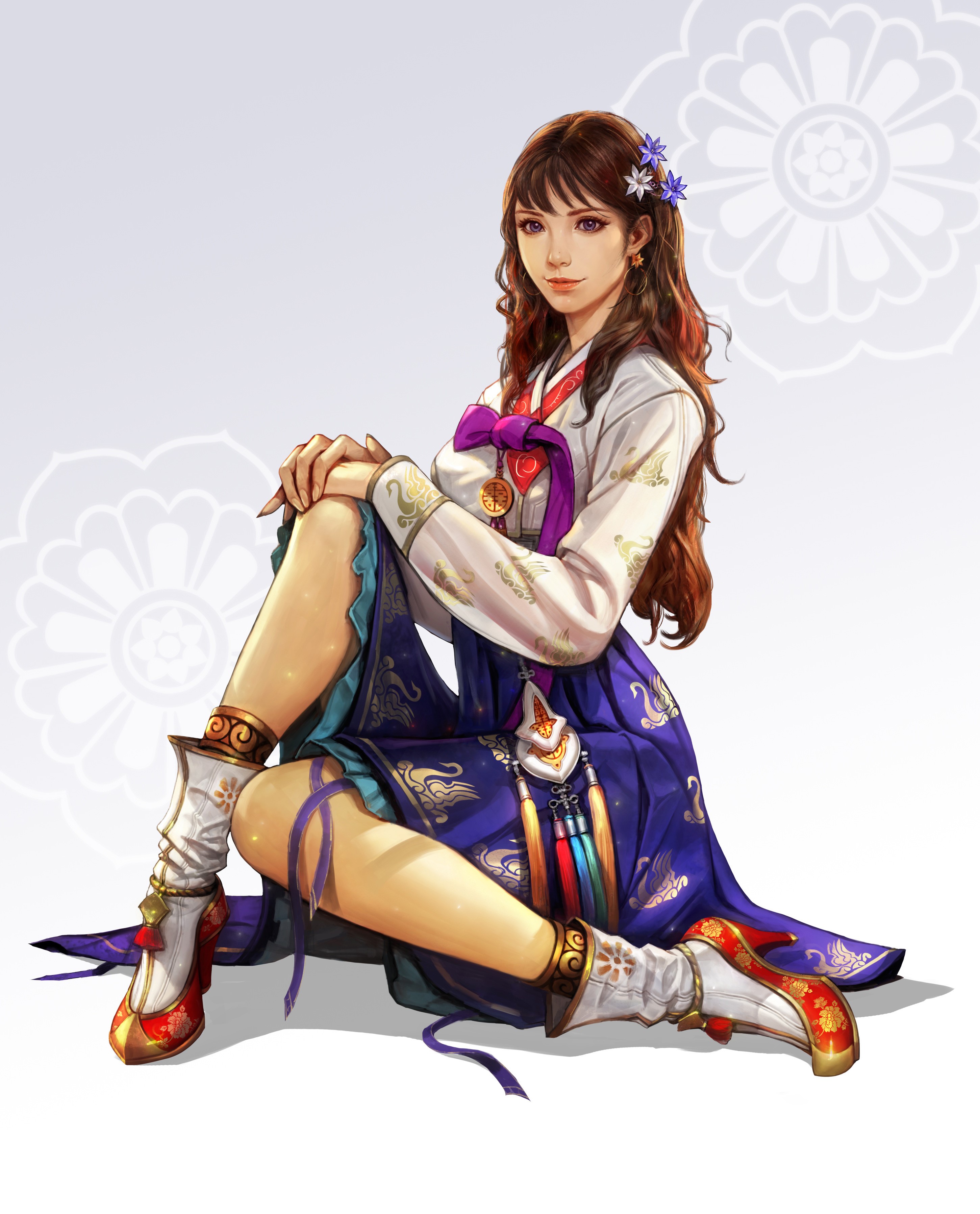Woman in Traditional Korean Clothing by Kim Sung Hwan HD Phone Wallpaper