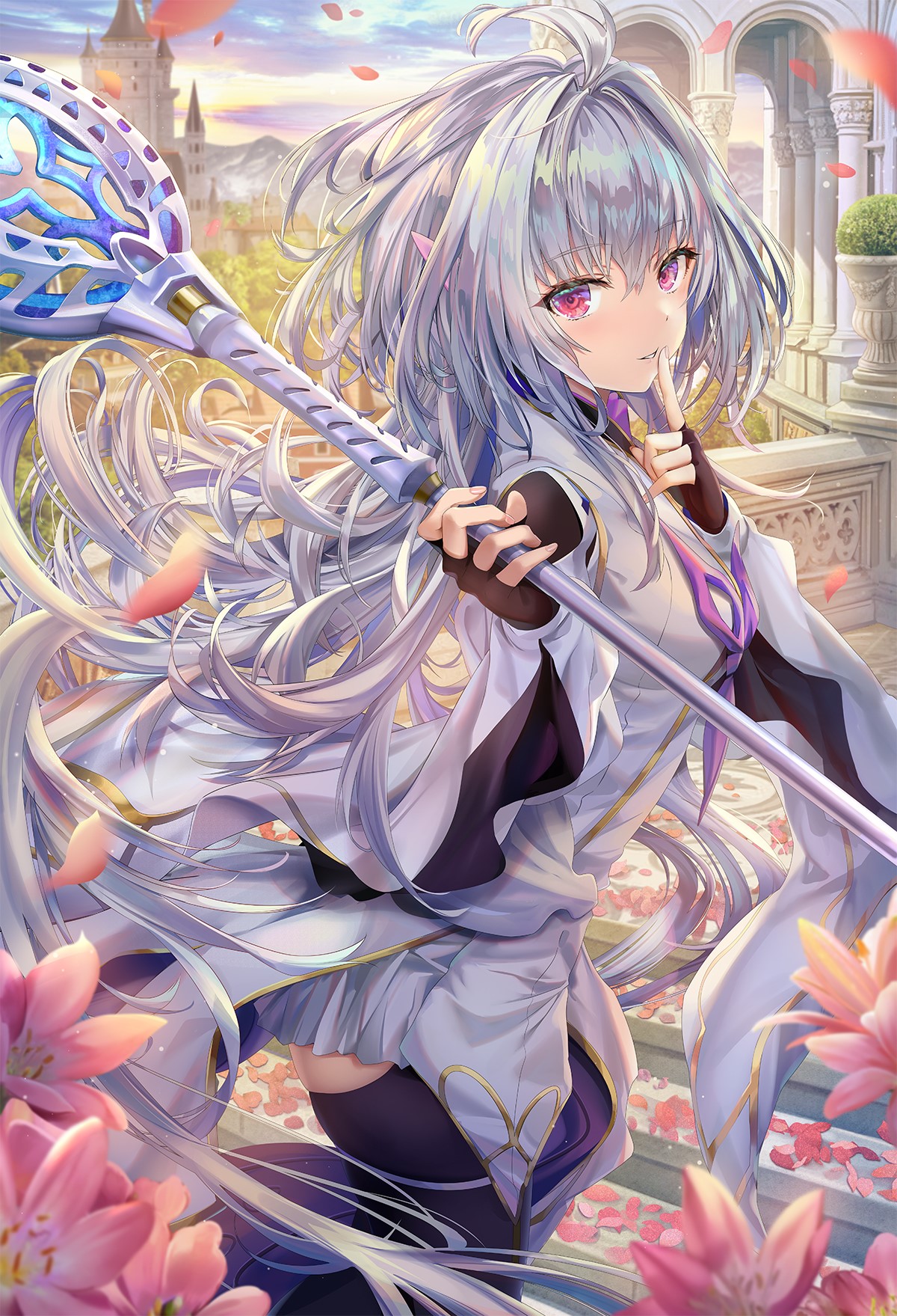 Merlin from Fate Series holding a staff HD Phone Wallpaper
