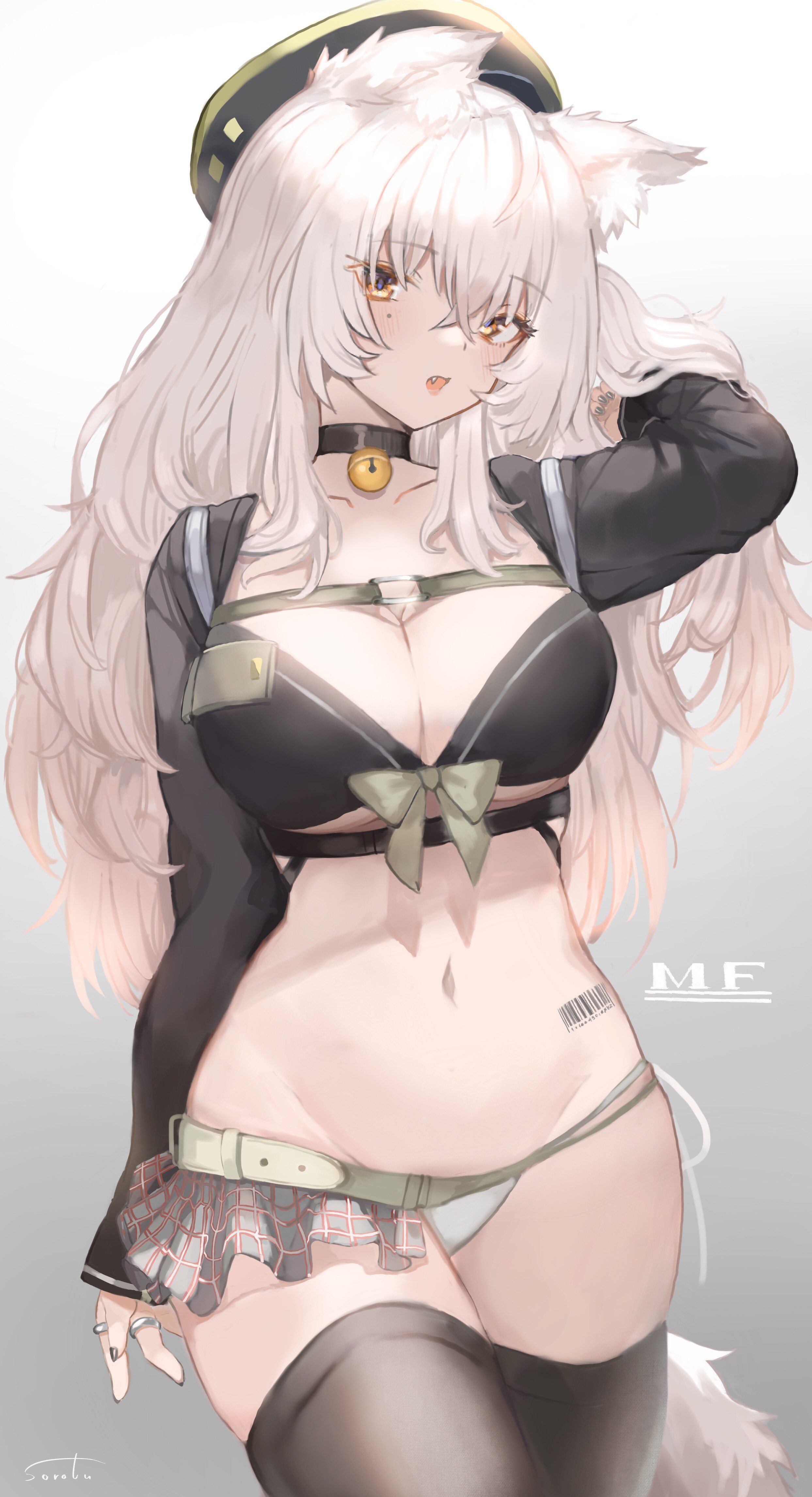 Fox girl in bikini and thigh-highs HD Phone Wallpaper
