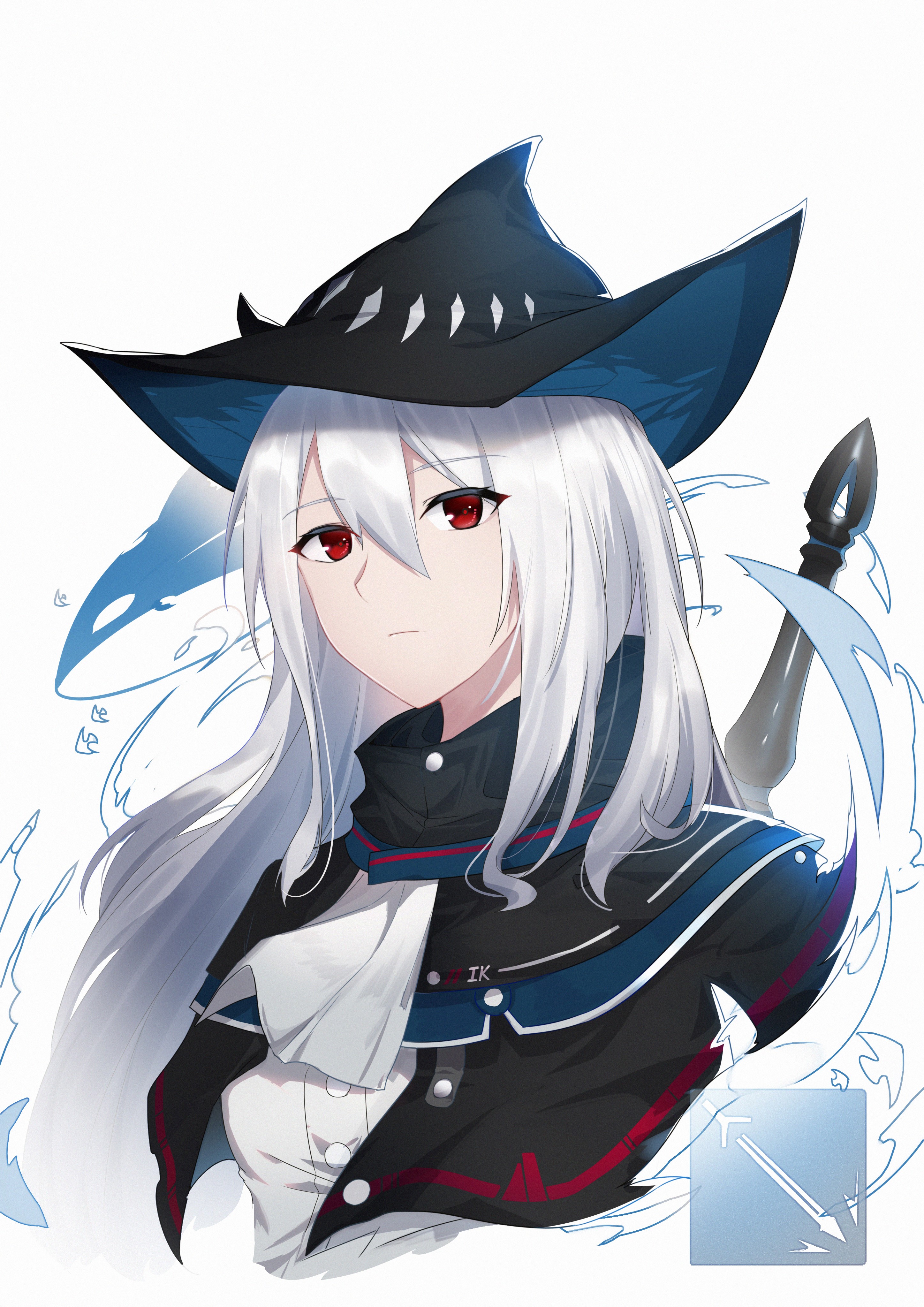 Skadi from Arknights with silver hair and red eyes HD Phone Wallpaper