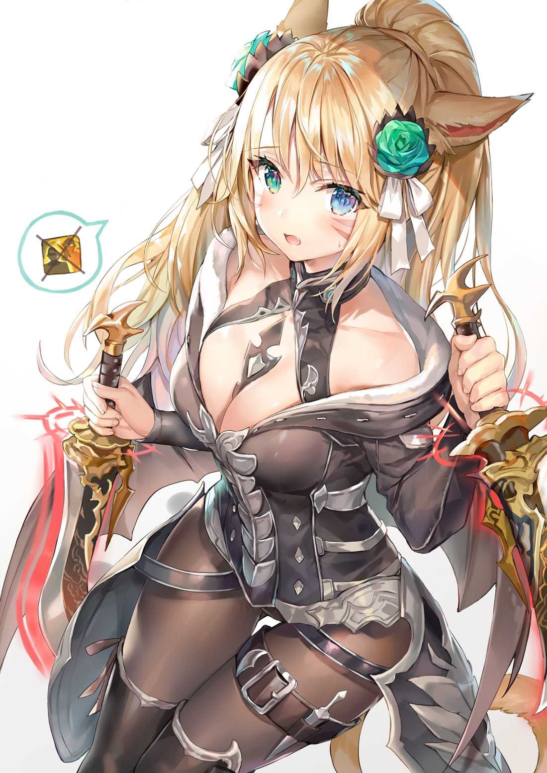Miqo'te from Final Fantasy with dual daggers HD Phone Wallpaper