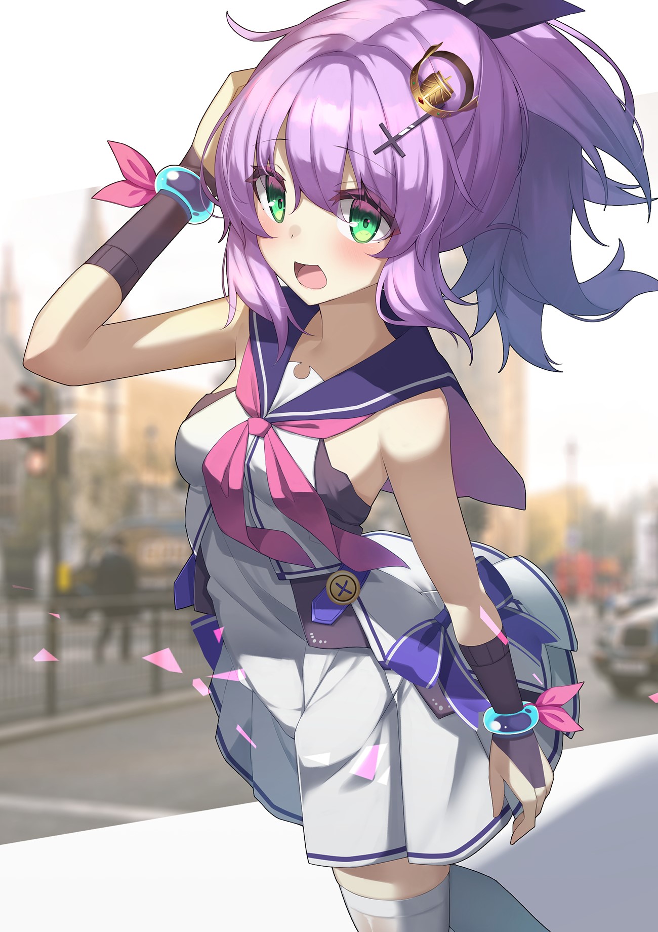 Javelin from Azur Lane in a sailor uniform HD Phone Wallpaper