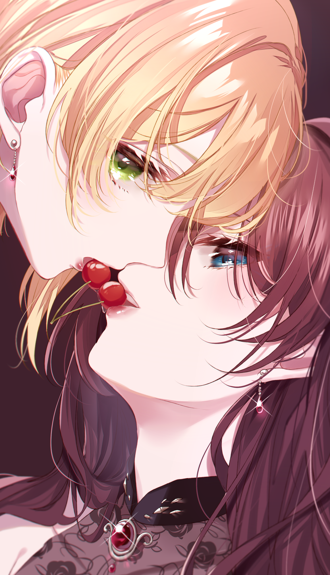 Miyamoto Frederica and Ichinose Shiki with Cherries HD Phone Wallpaper