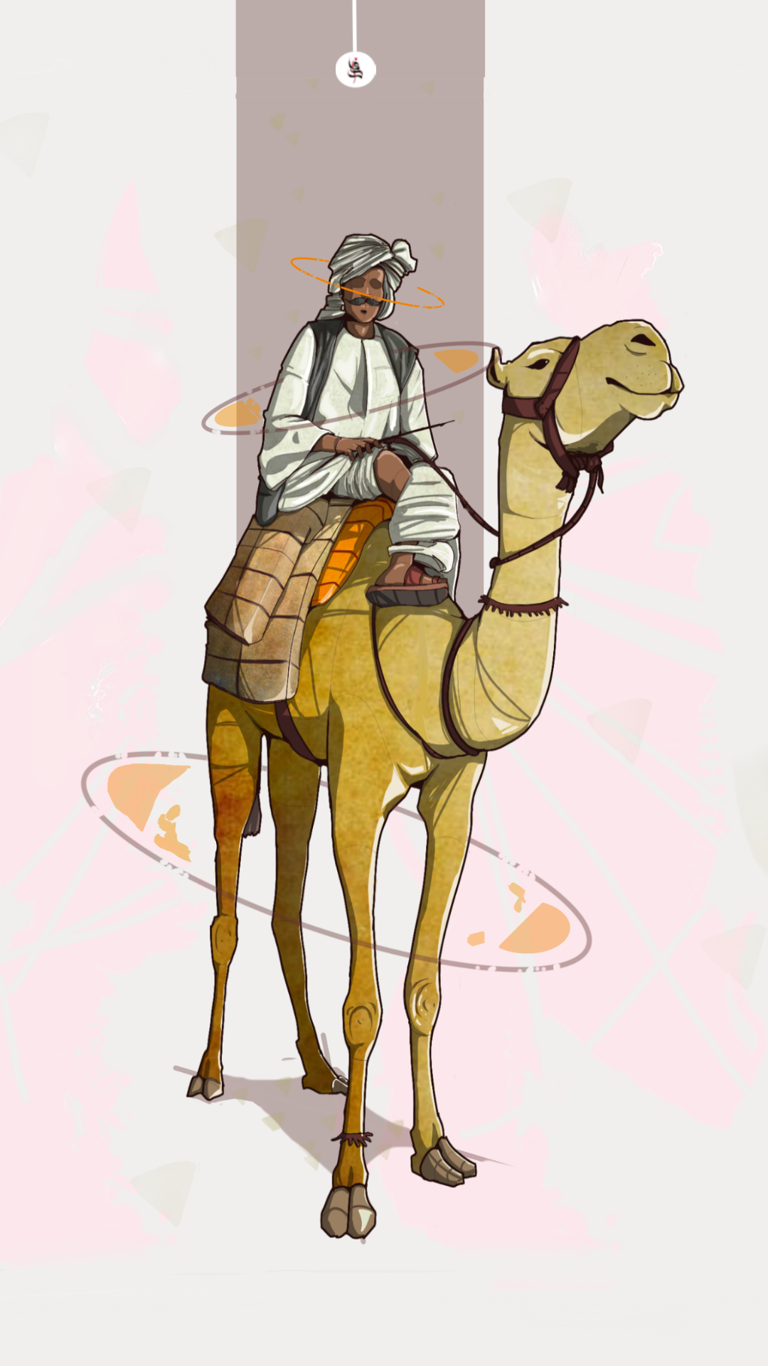 Man riding a camel with abstract background HD Phone Wallpaper