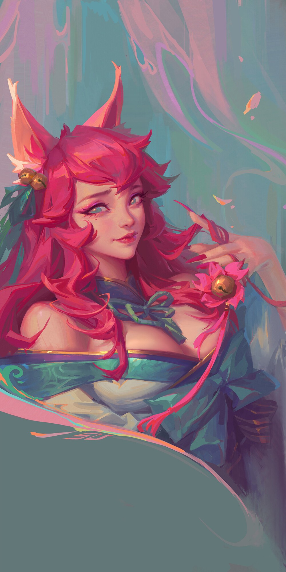 Spirit Blossom Ahri from League of Legends HD Phone Wallpaper