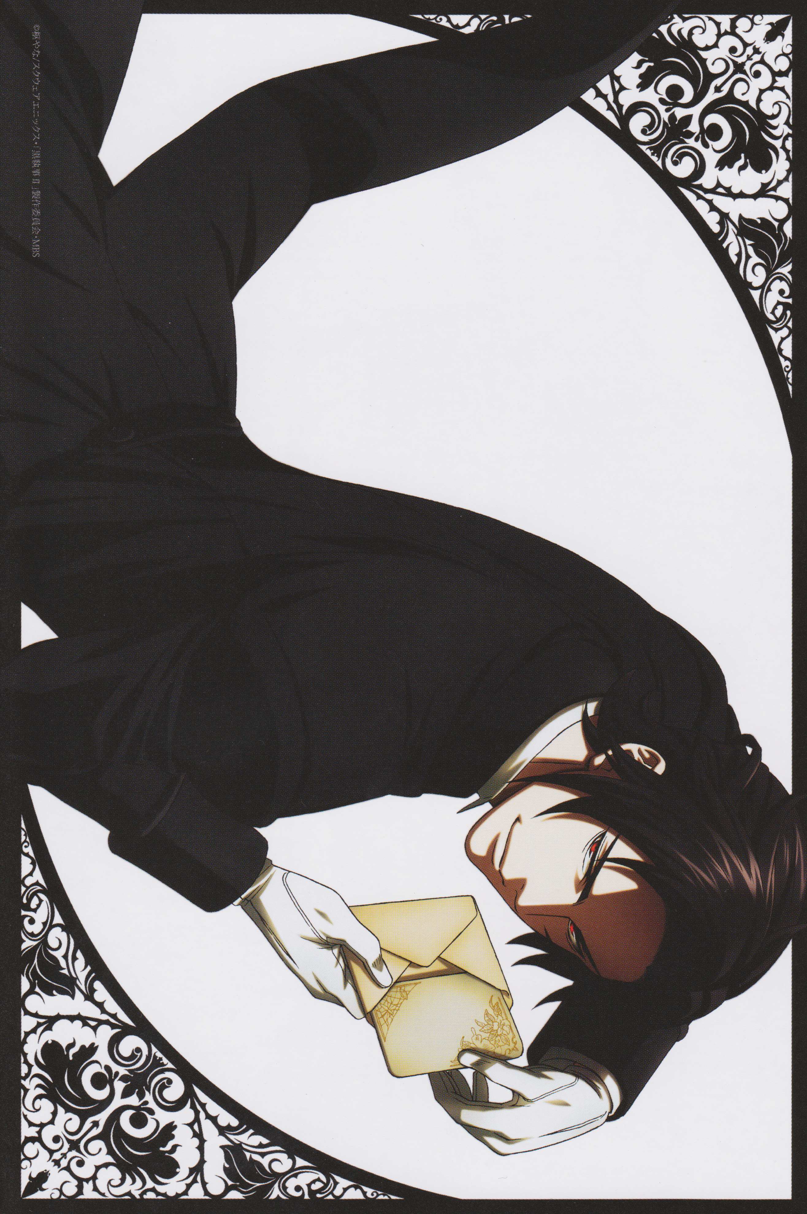 Sebastian Michaelis from Black Butler holding a letter HD Phone Wallpaper