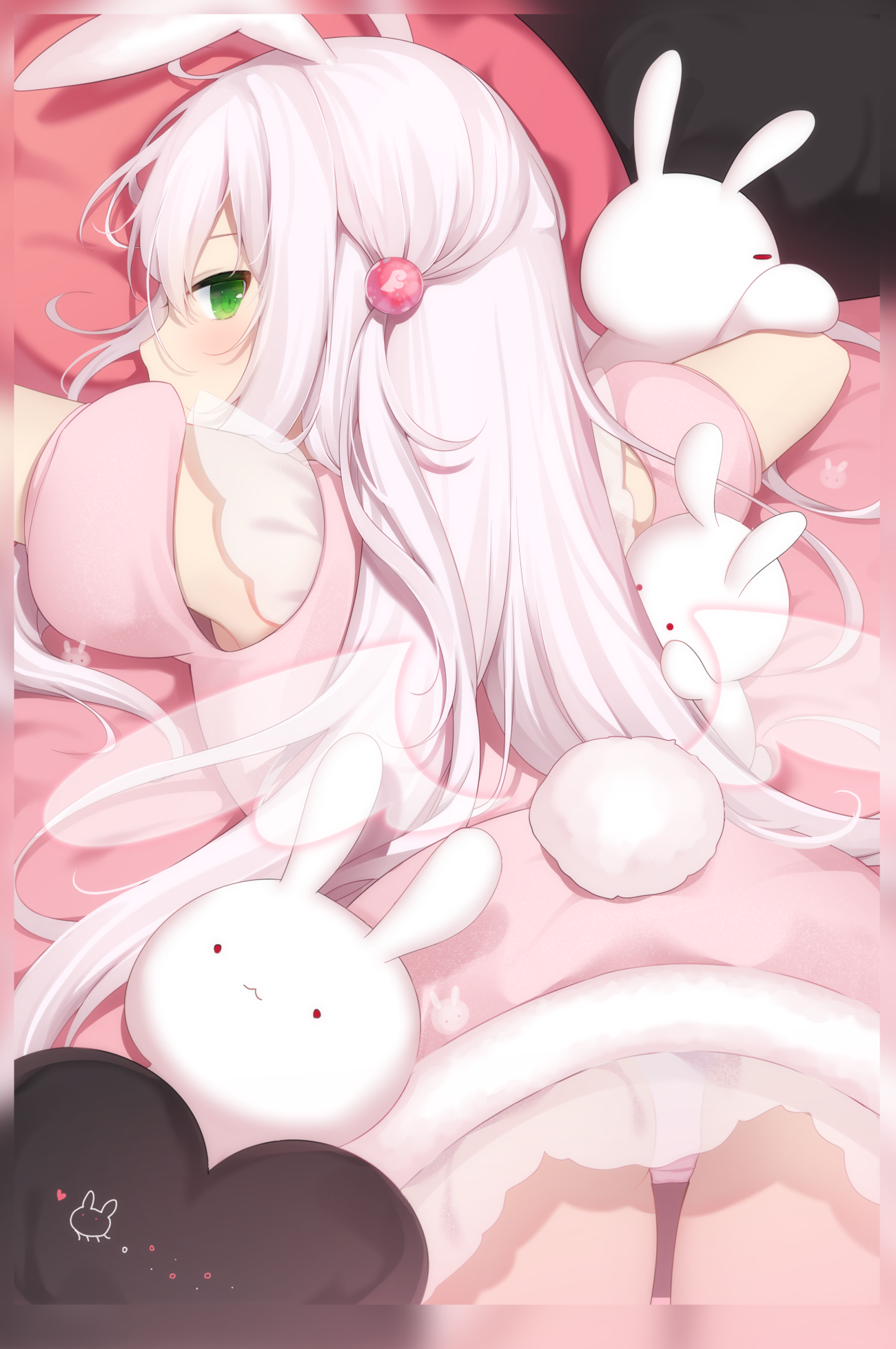 Amashiro Natsuki in Pink Bunny Outfit HD Phone Wallpaper