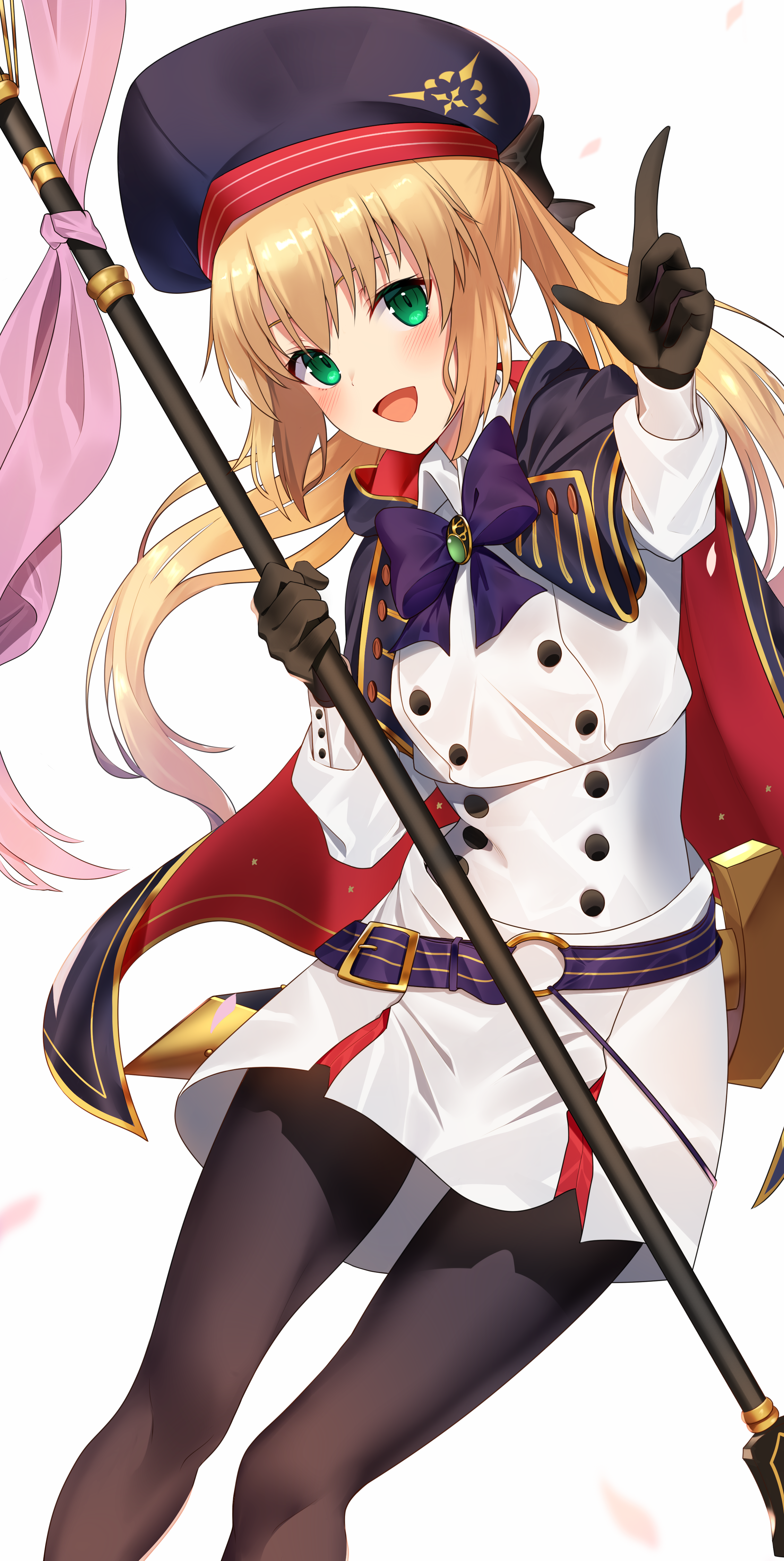 Artoria Pendragon from Fate Series holding a flag HD Phone Wallpaper