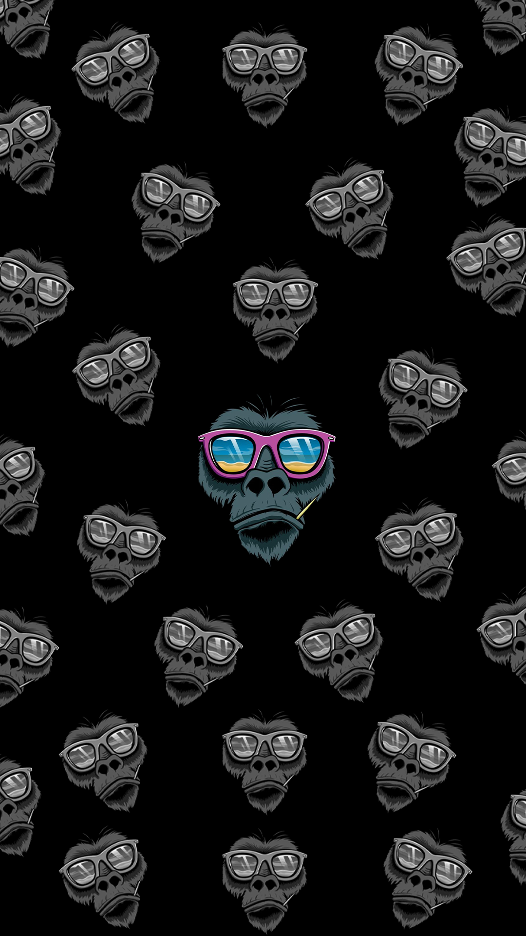 Gorilla wearing sunglasses and smoking HD Phone Wallpaper