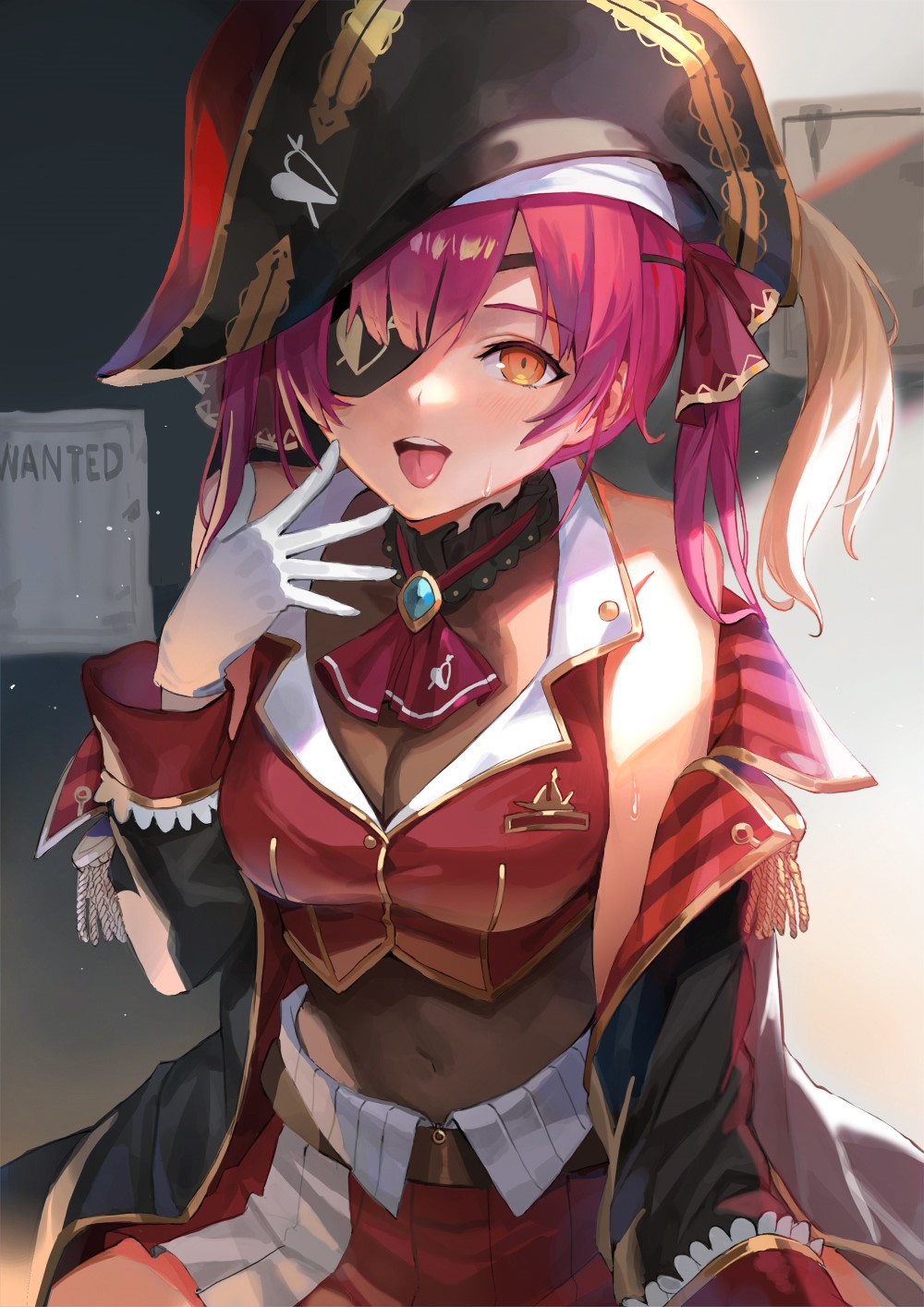Houshou Marine from Hololive wearing a pirate outfit HD Phone Wallpaper