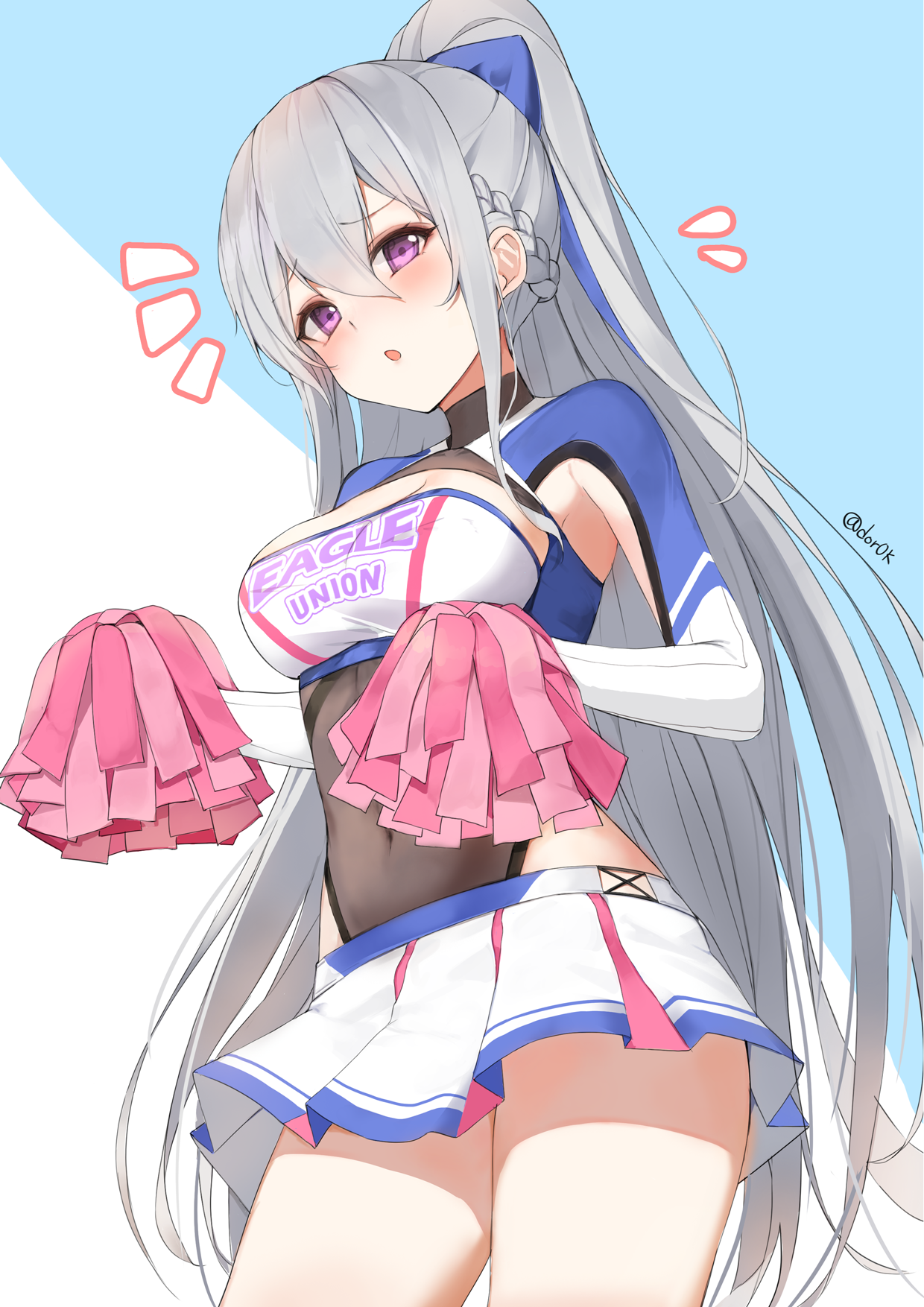Azur Lane cheerleader with pompons HD Phone Wallpaper