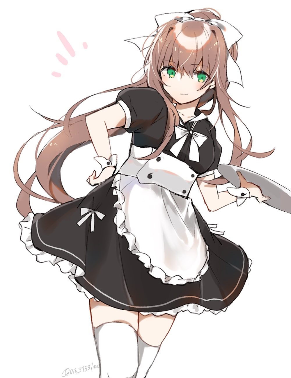Monika from Doki Doki Literature Club as a maid HD Phone Wallpaper