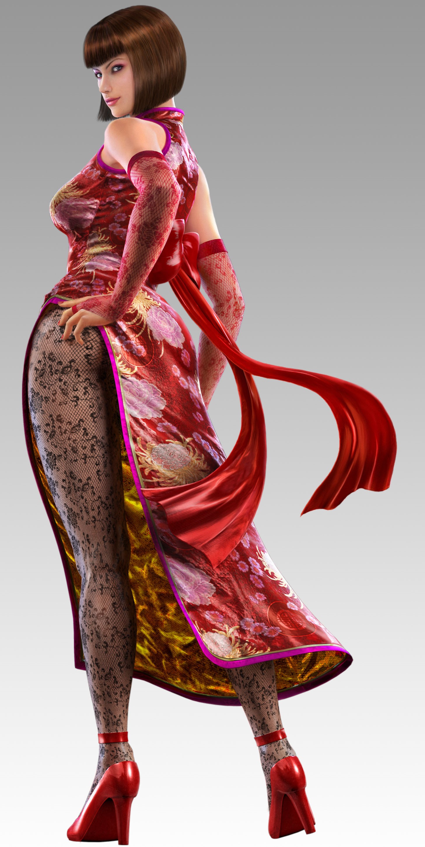 Anna Williams from Tekken in a red dress HD Phone Wallpaper