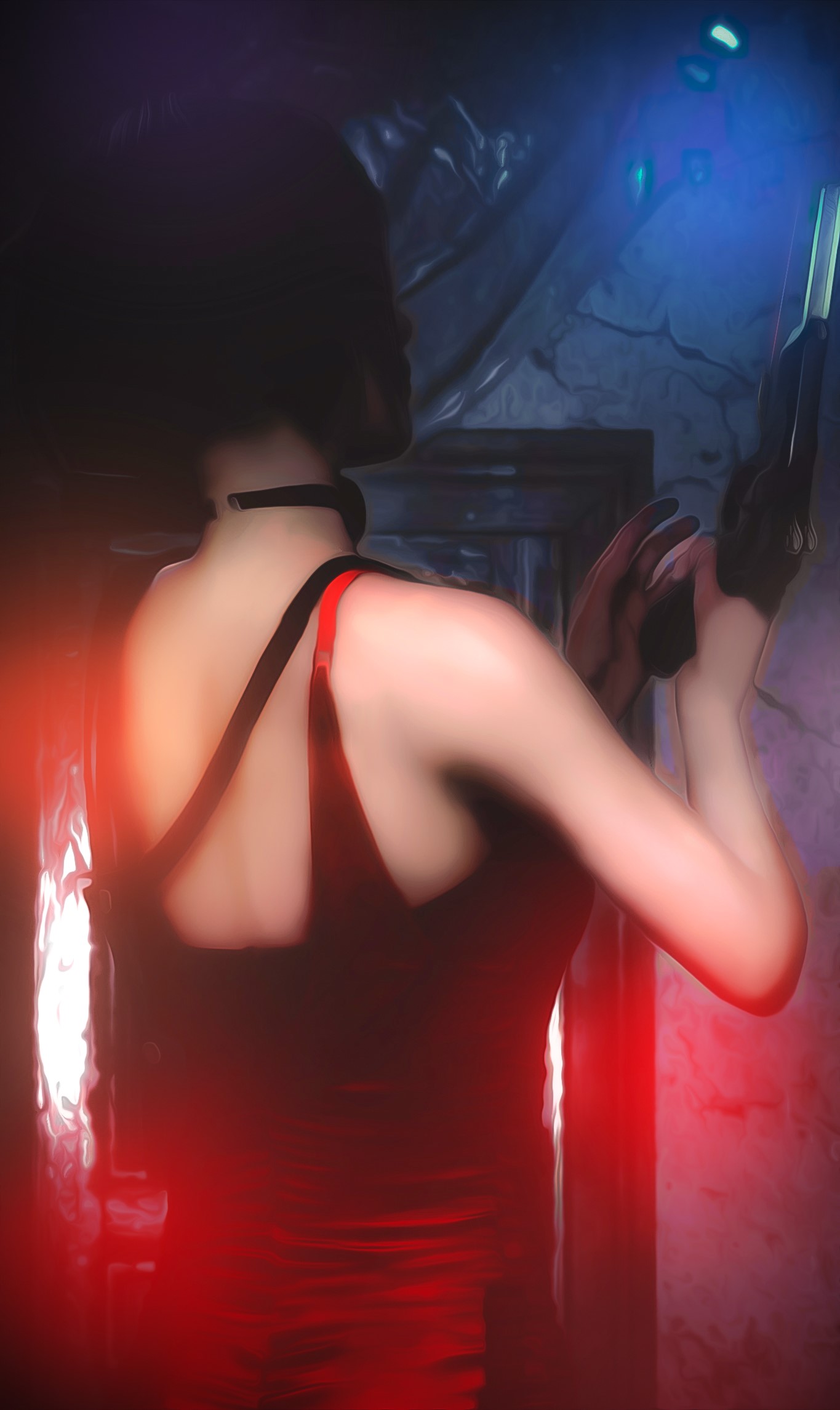 Ada Wong from Resident Evil holding a gun HD Phone Wallpaper