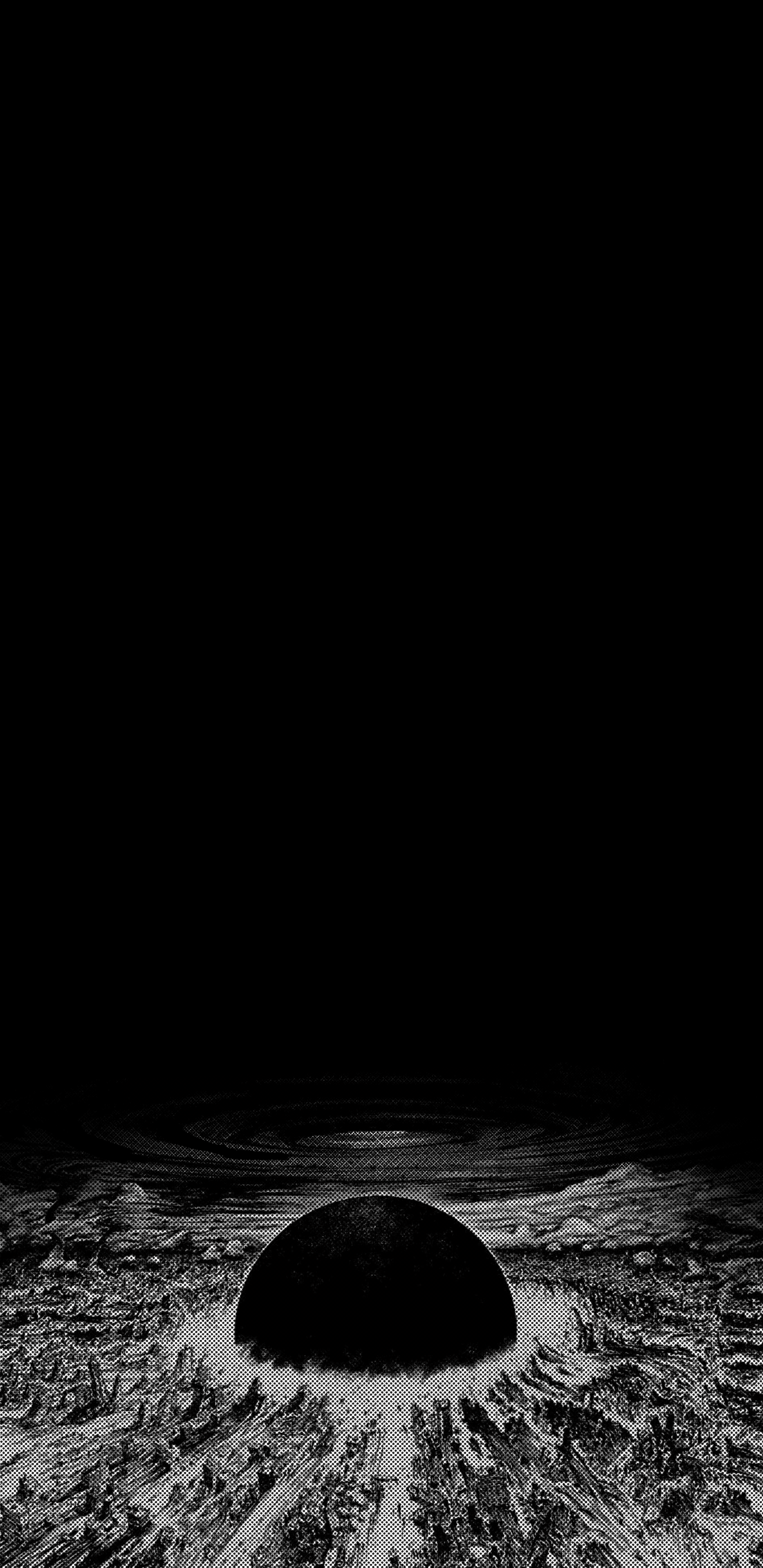 Dark sphere over a desolate landscape HD Phone Wallpaper