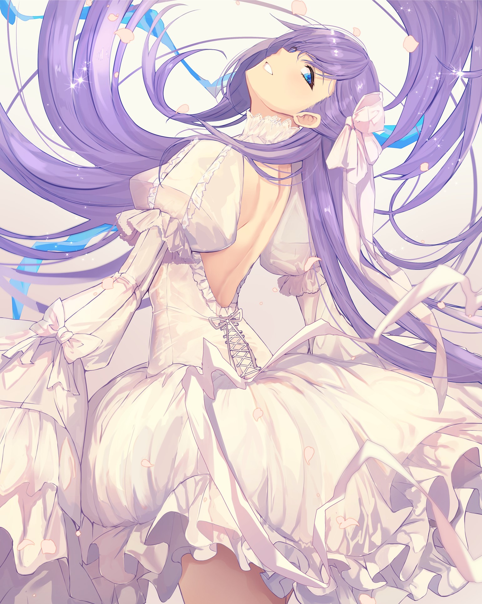 Meltlilith from Fate/Grand Order in a white dress HD Phone Wallpaper