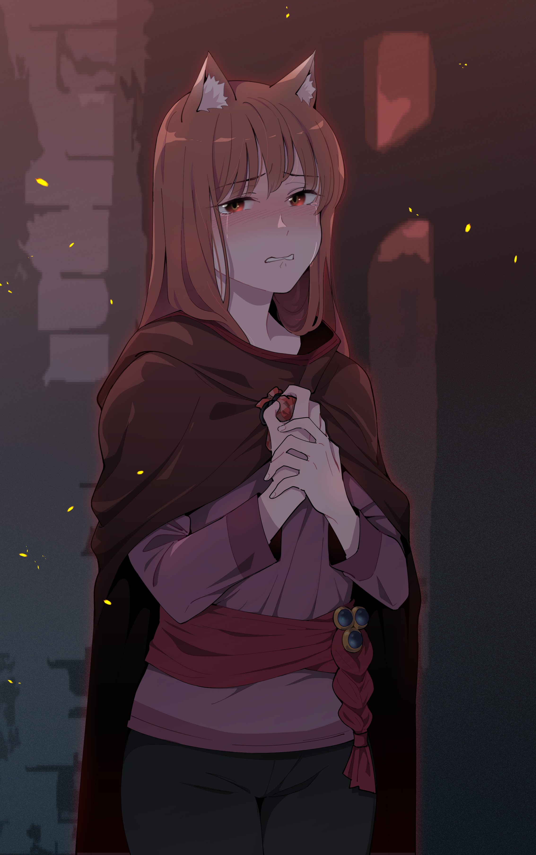 Holo from Spice and Wolf crying HD Phone Wallpaper