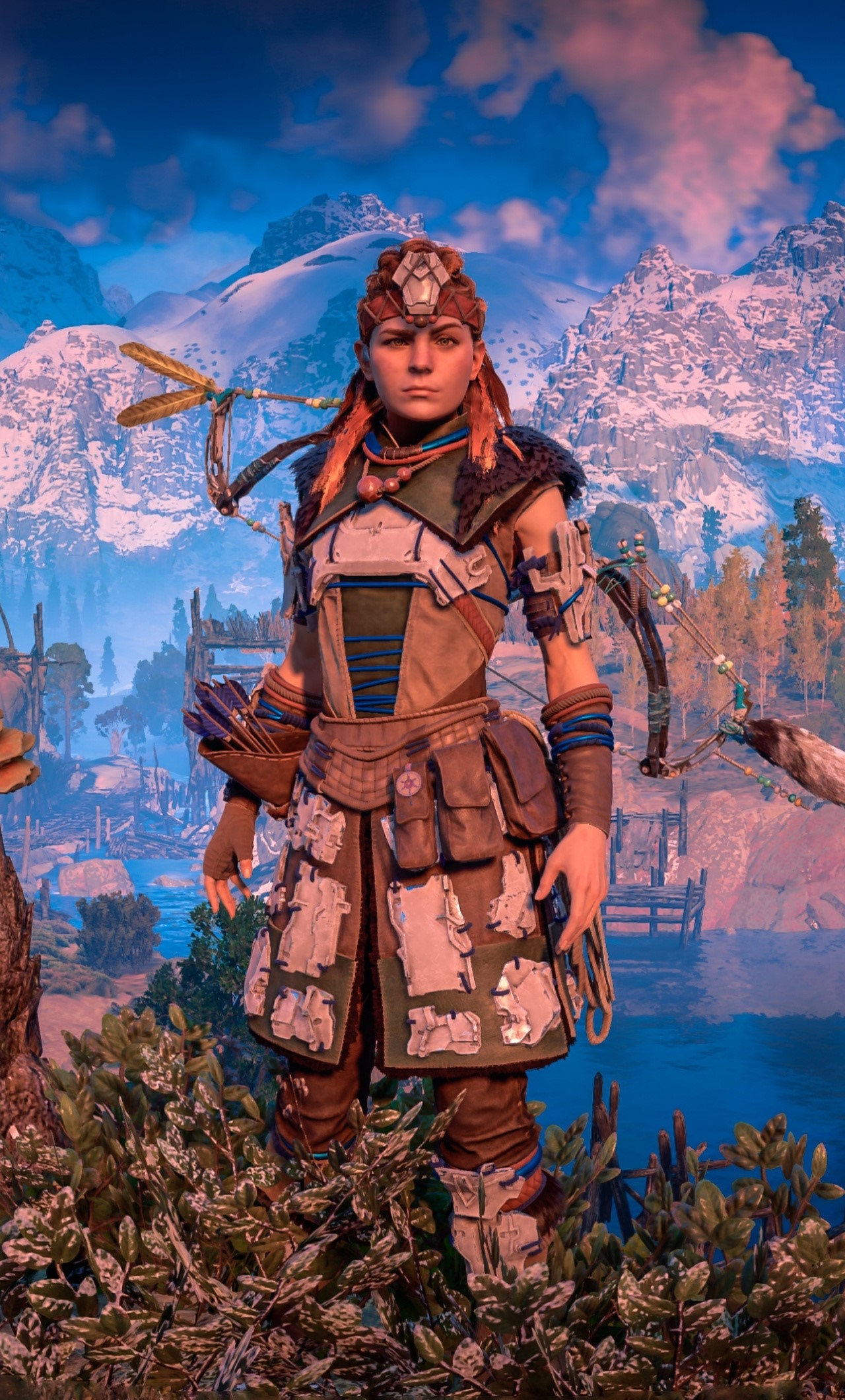 Aloy from Horizon Zero Dawn in a landscape HD Phone Wallpaper