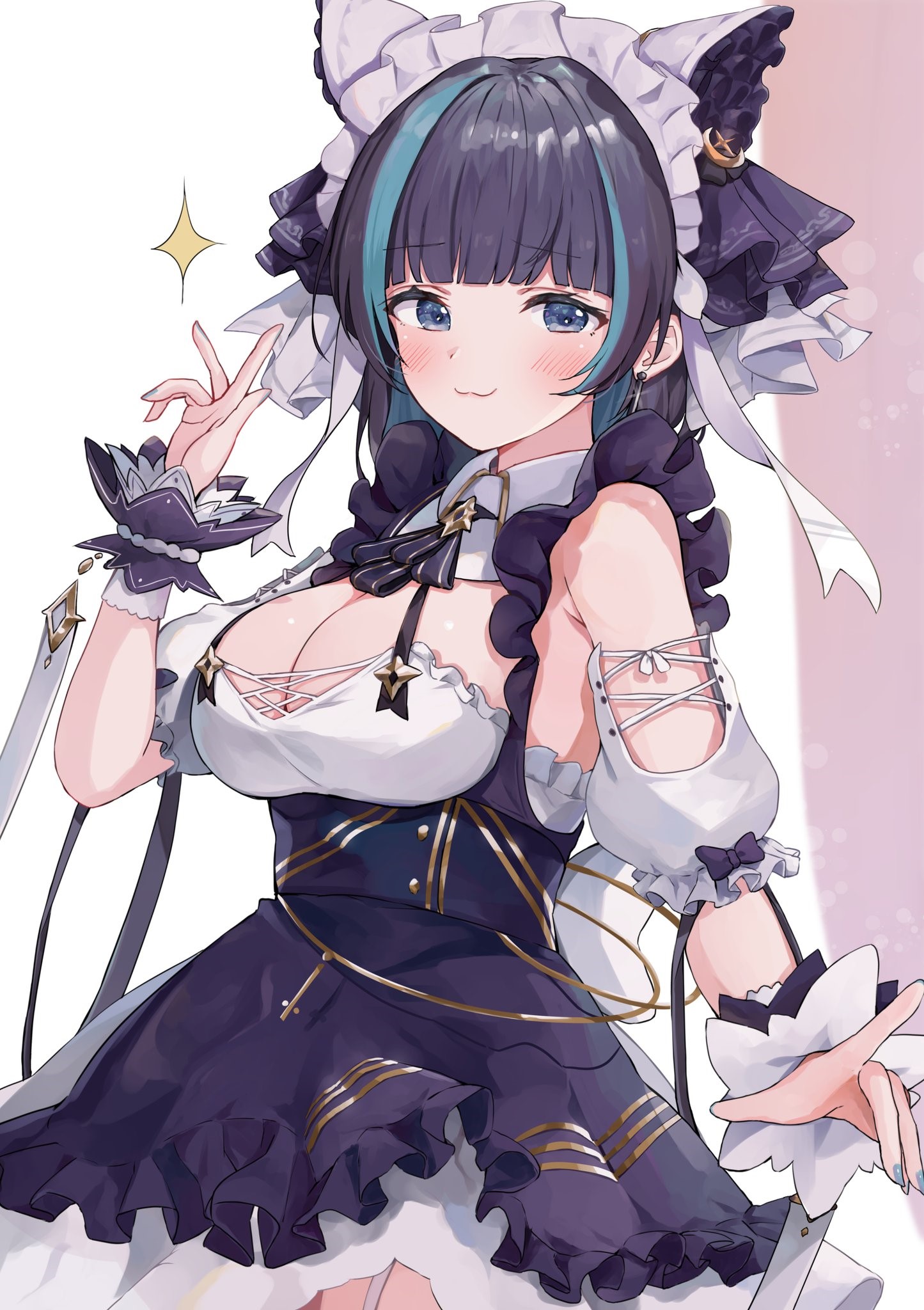 Cheshire from Azur Lane in a maid outfit HD Phone Wallpaper