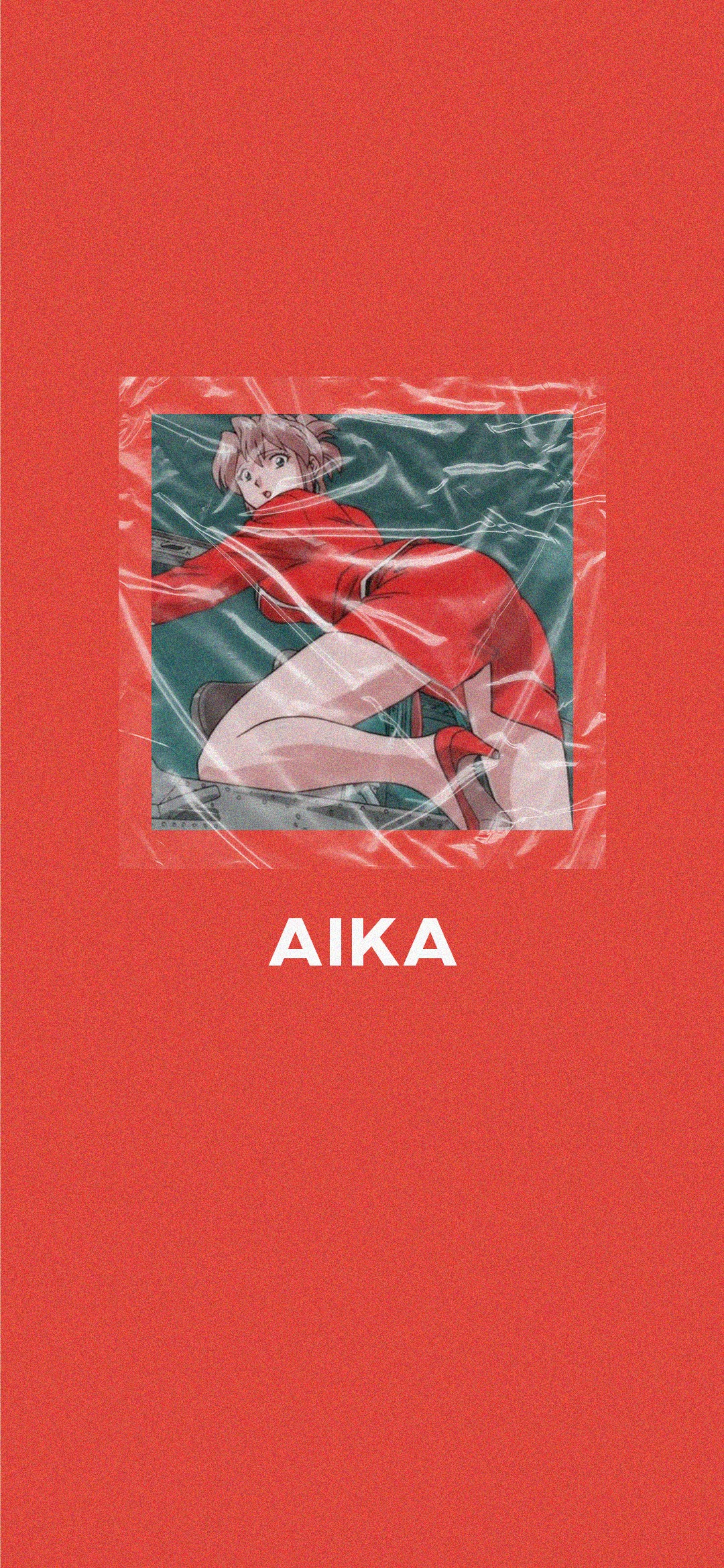 Aika in red outfit with plastic wrap HD Phone Wallpaper