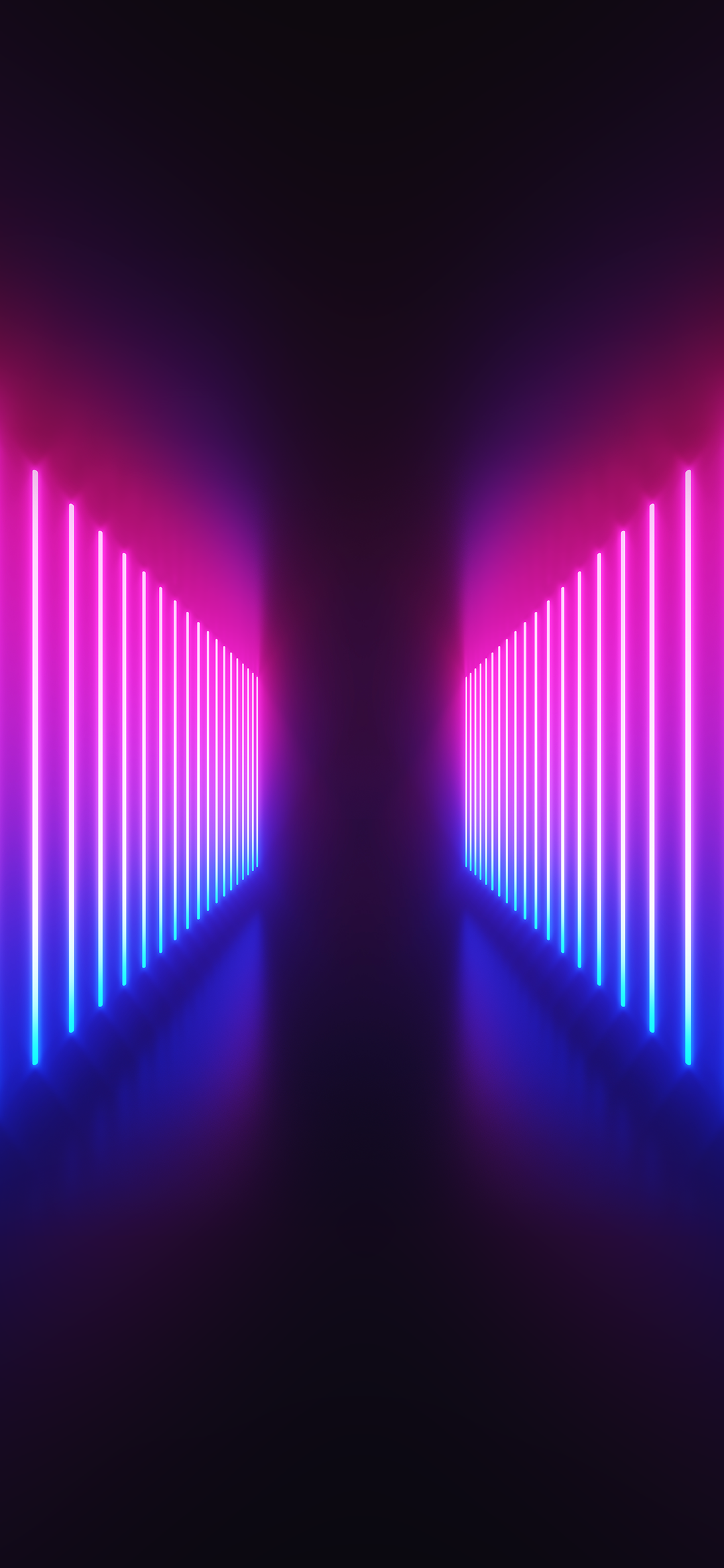 Abstract neon corridor with pink and blue lights HD Phone Wallpaper