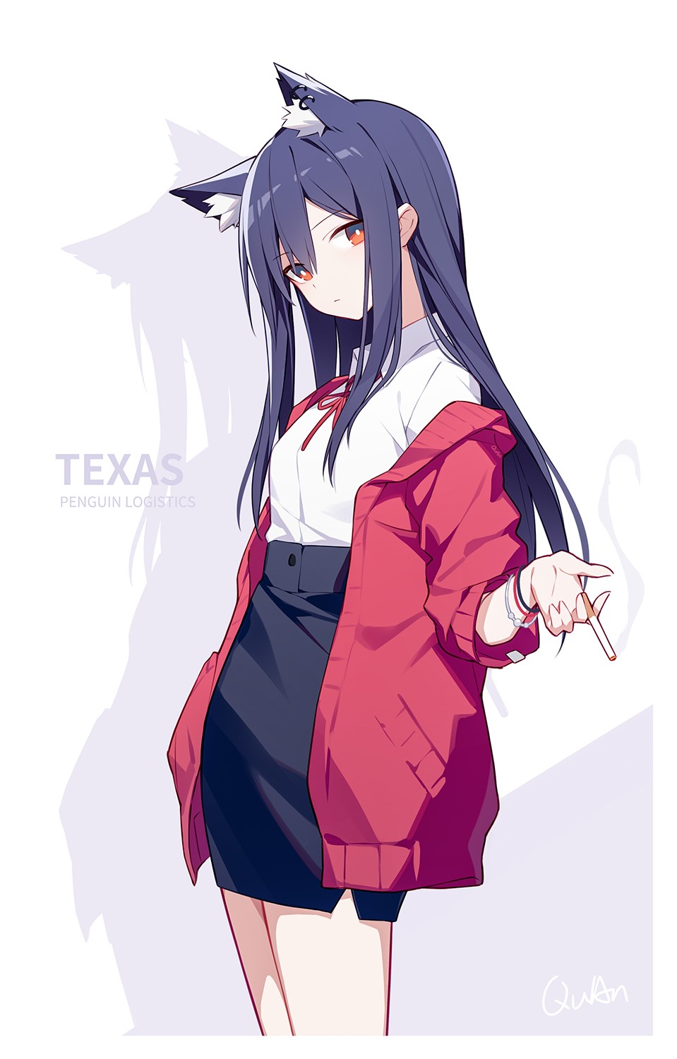 Texas from Arknights smoking HD Phone Wallpaper