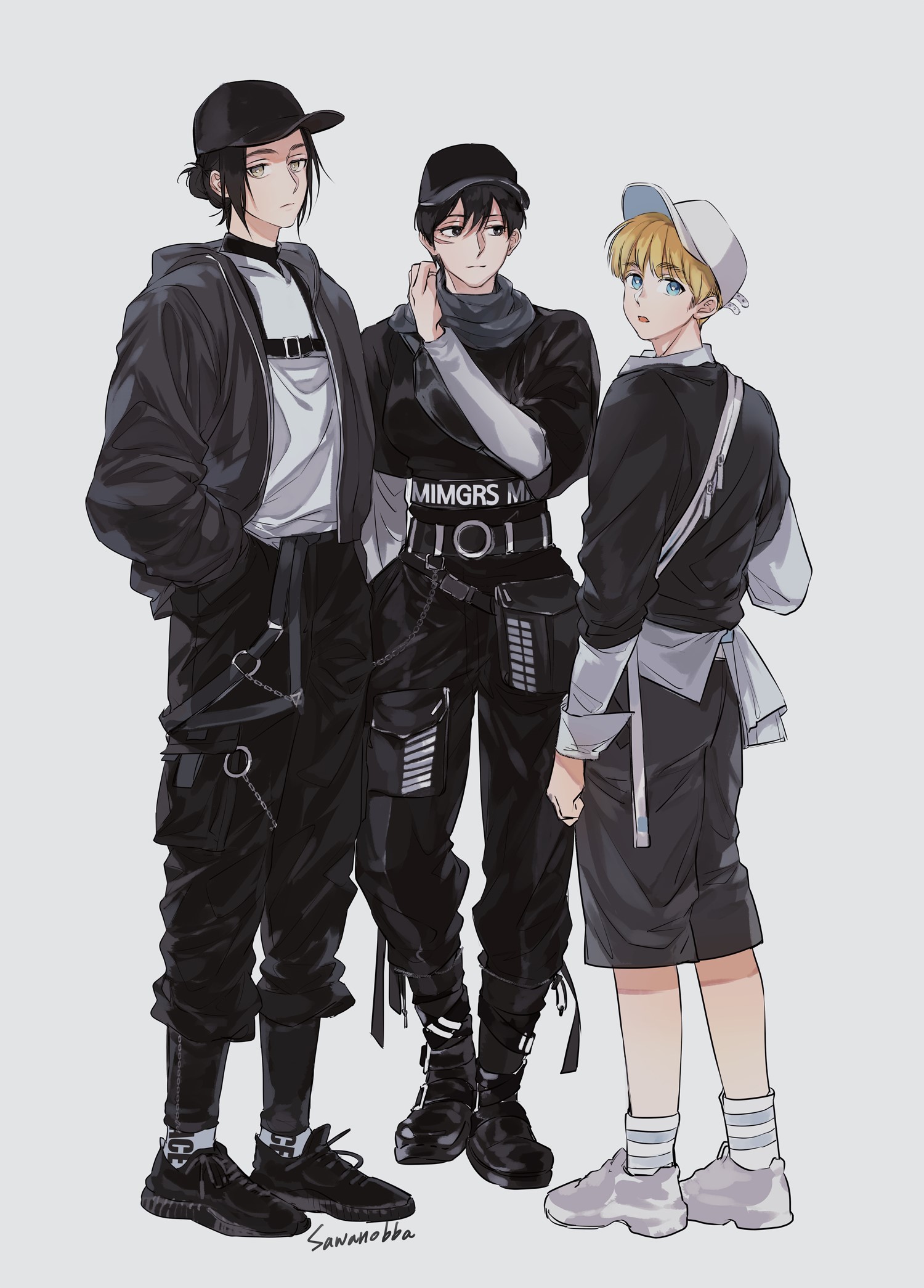 Shingeki no Kyojin Trio in Casual Streetwear HD Phone Wallpaper